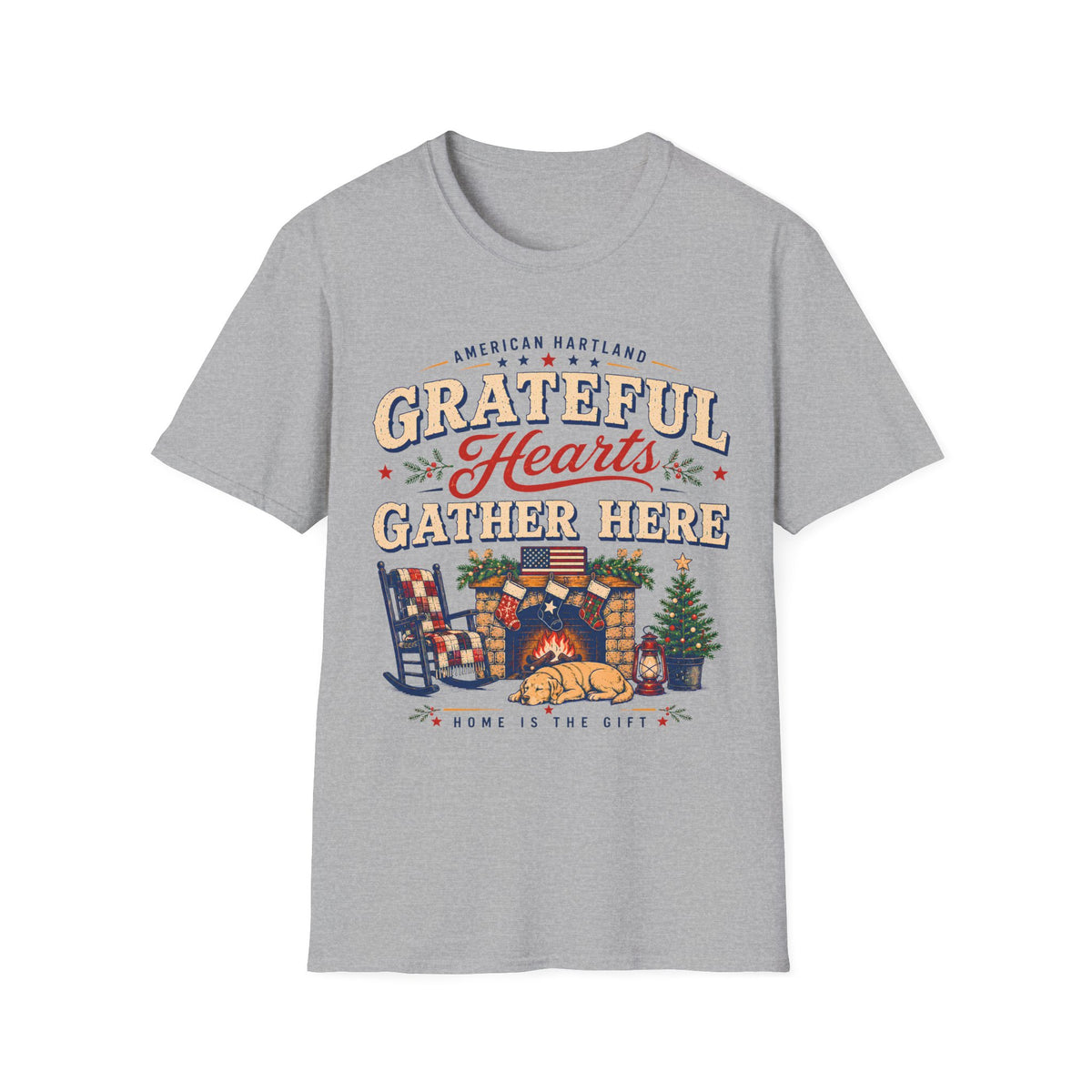 Grateful Hearts Gather Here fireplace T-Shirt