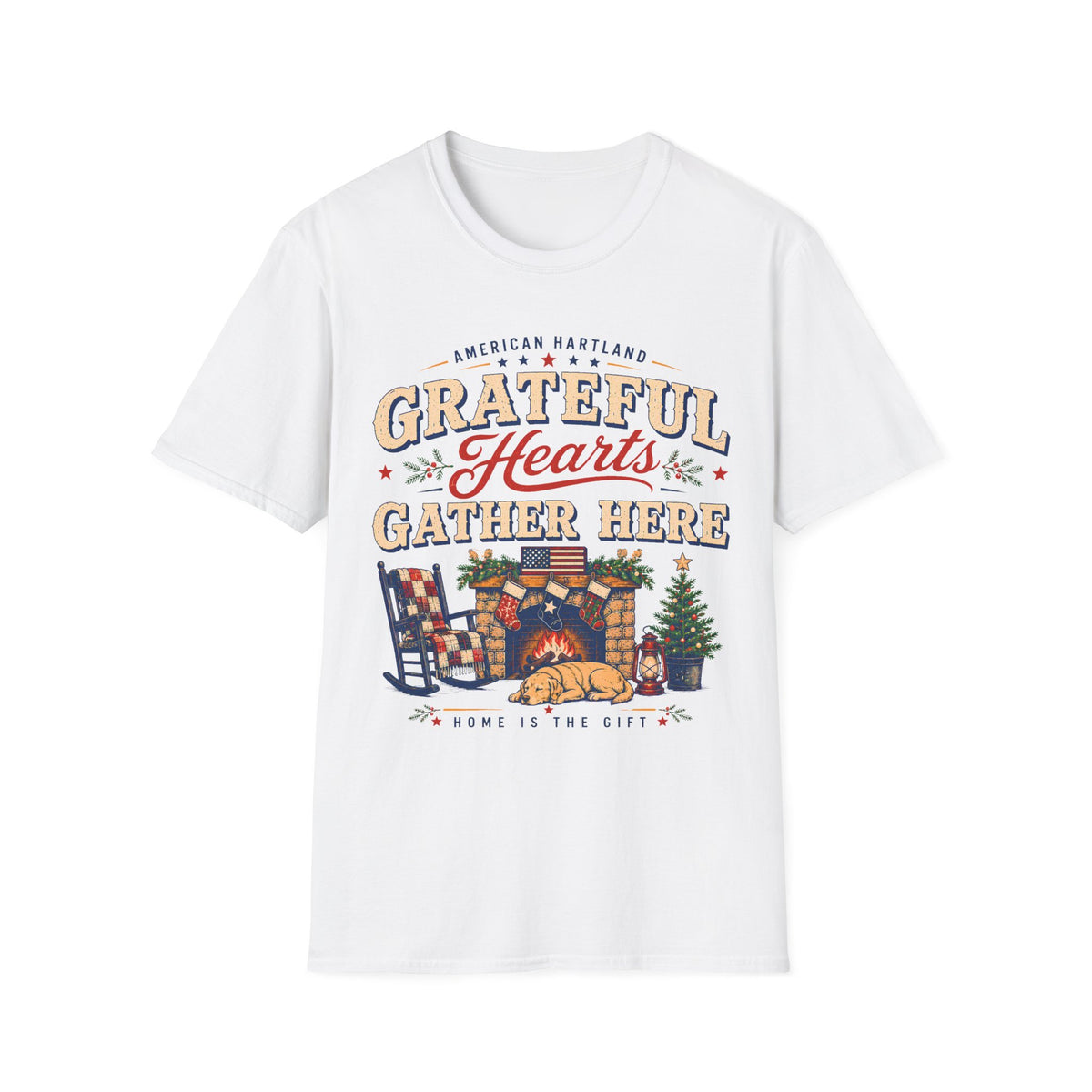 Grateful Hearts Gather Here fireplace T-Shirt