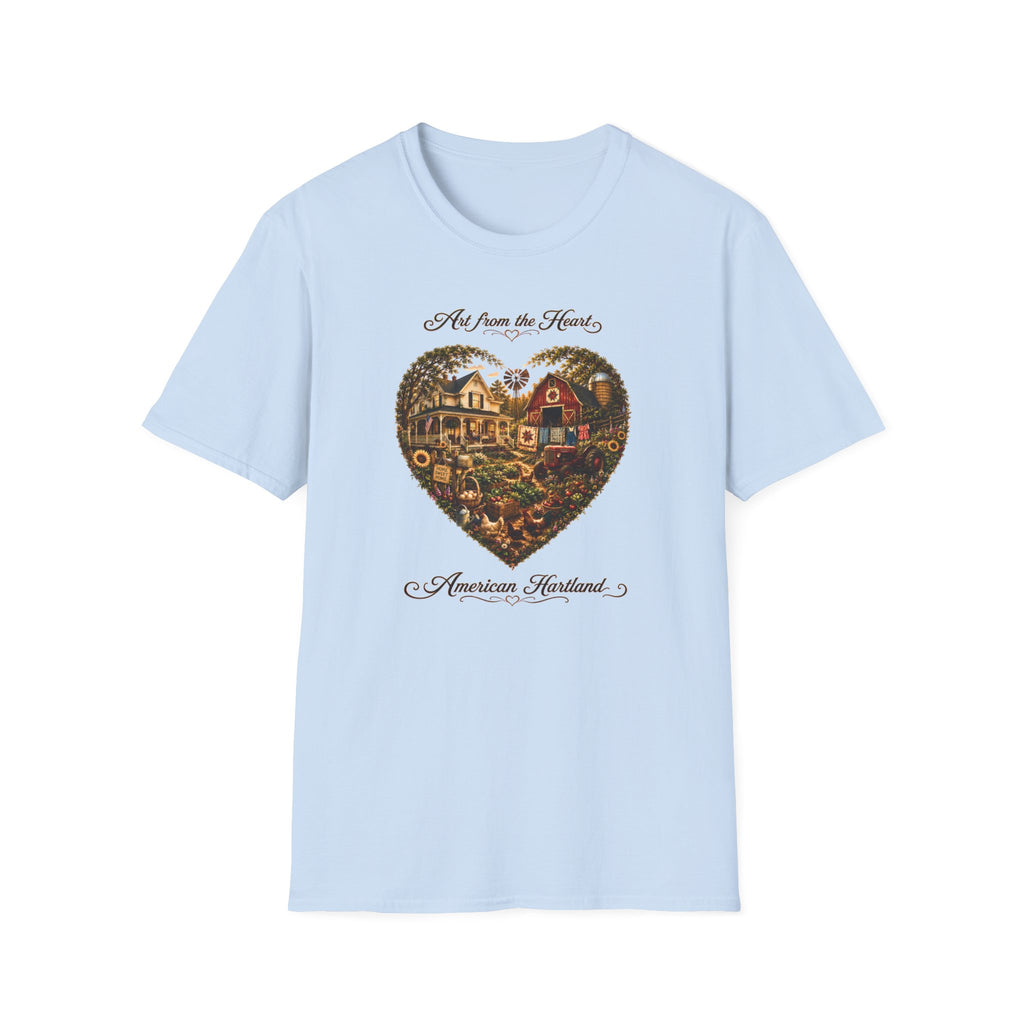 Heartland Farm Heart Graphic T-Shirt — "Art from the Heart" Rustic Cottage Tee