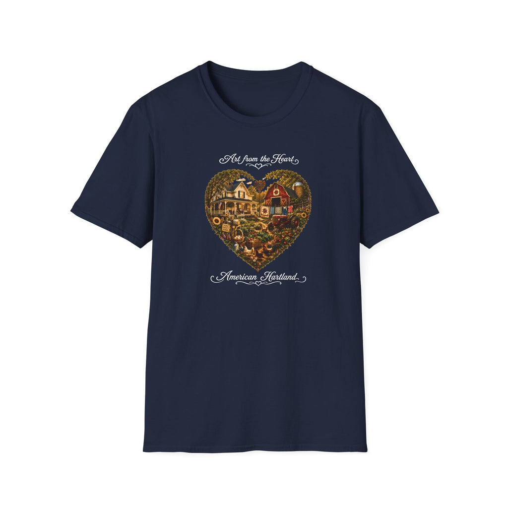 Heartland Farm Heart Graphic T-Shirt — "Art from the Heart" Rustic Cottage Tee
