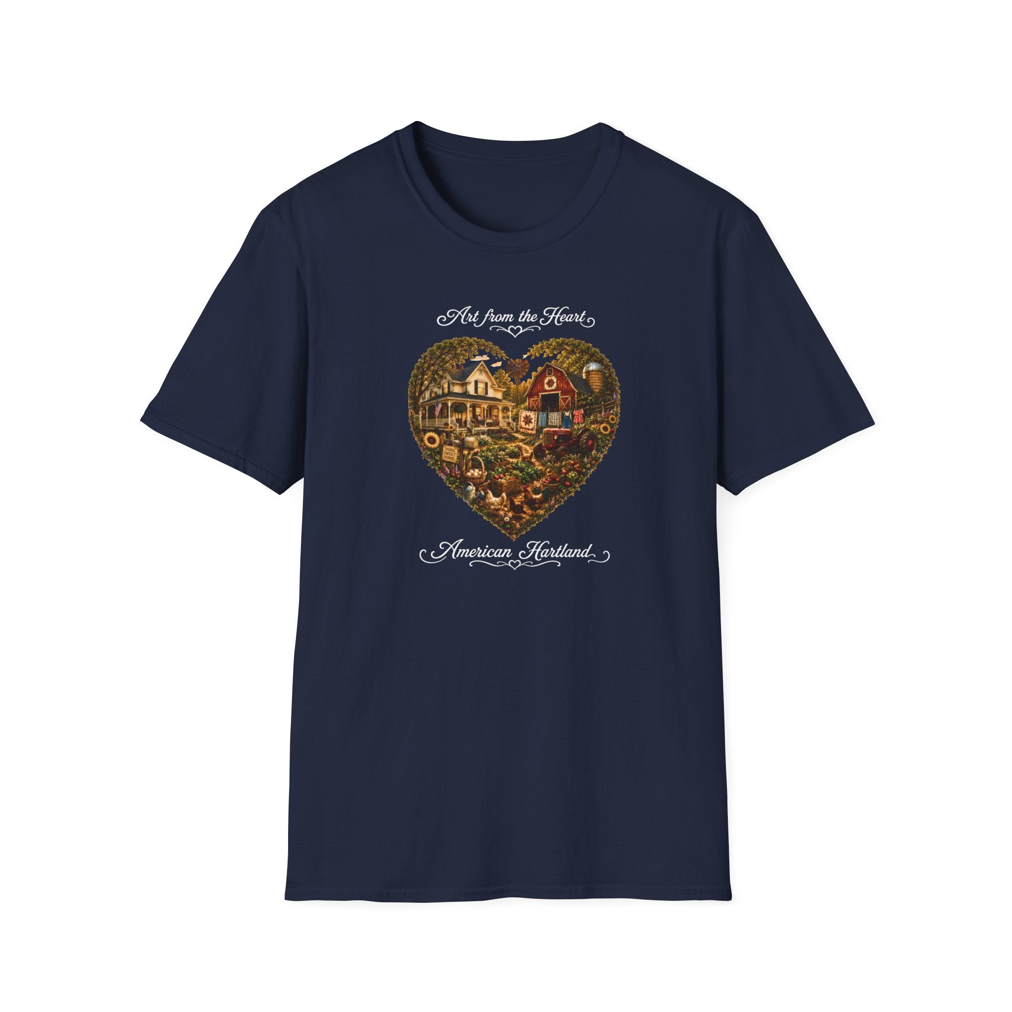 Heartland Farm Heart Graphic T-Shirt — "Art from the Heart" Rustic Cottage Tee