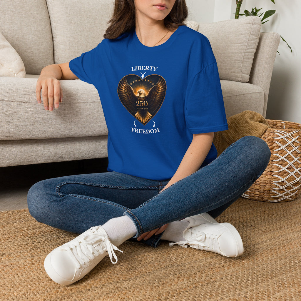 Liberty Heart Eagle T-Shirt — "Liberty 250" Patriotic Freedom Tee
