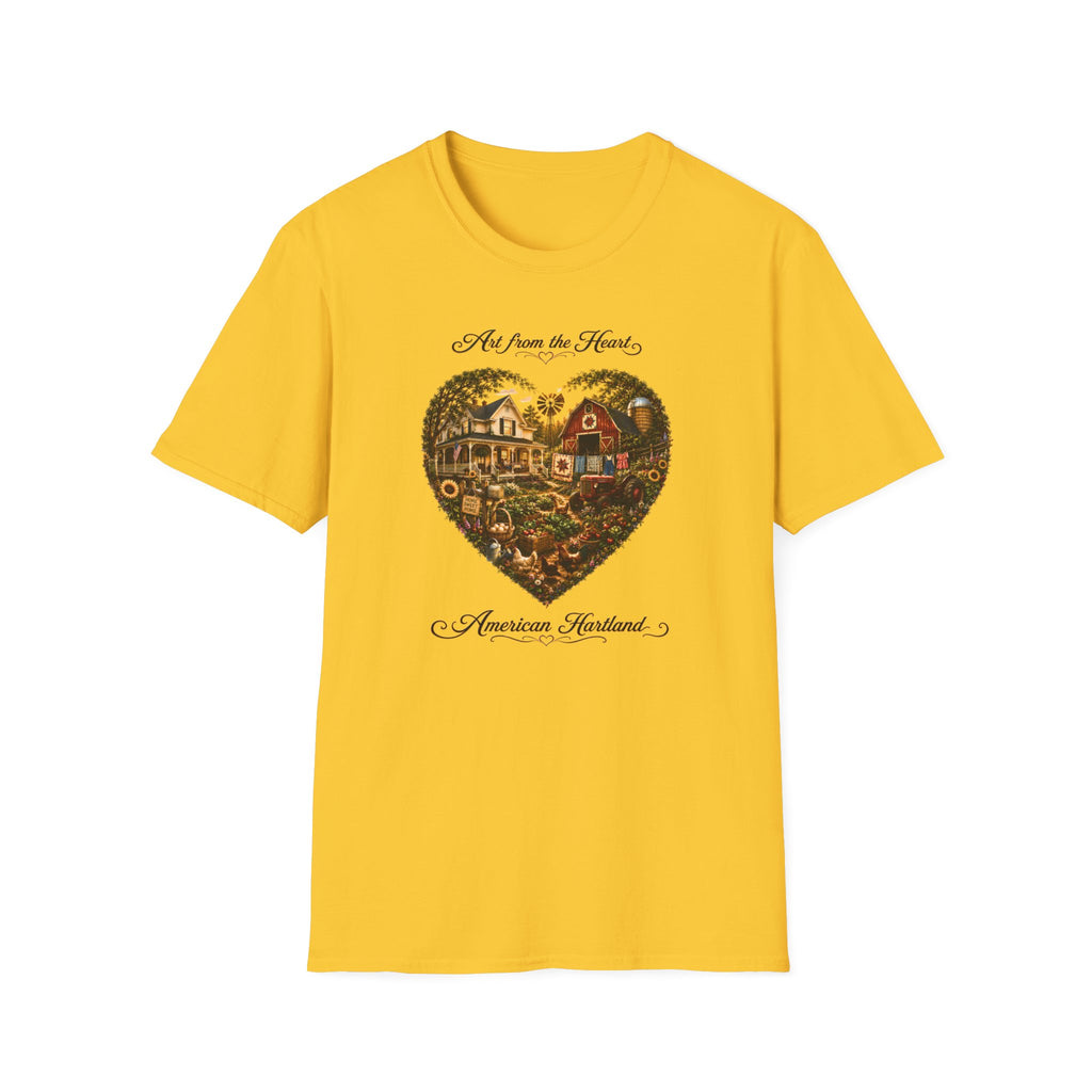 Heartland Farm Heart Graphic T-Shirt — "Art from the Heart" Rustic Cottage Tee