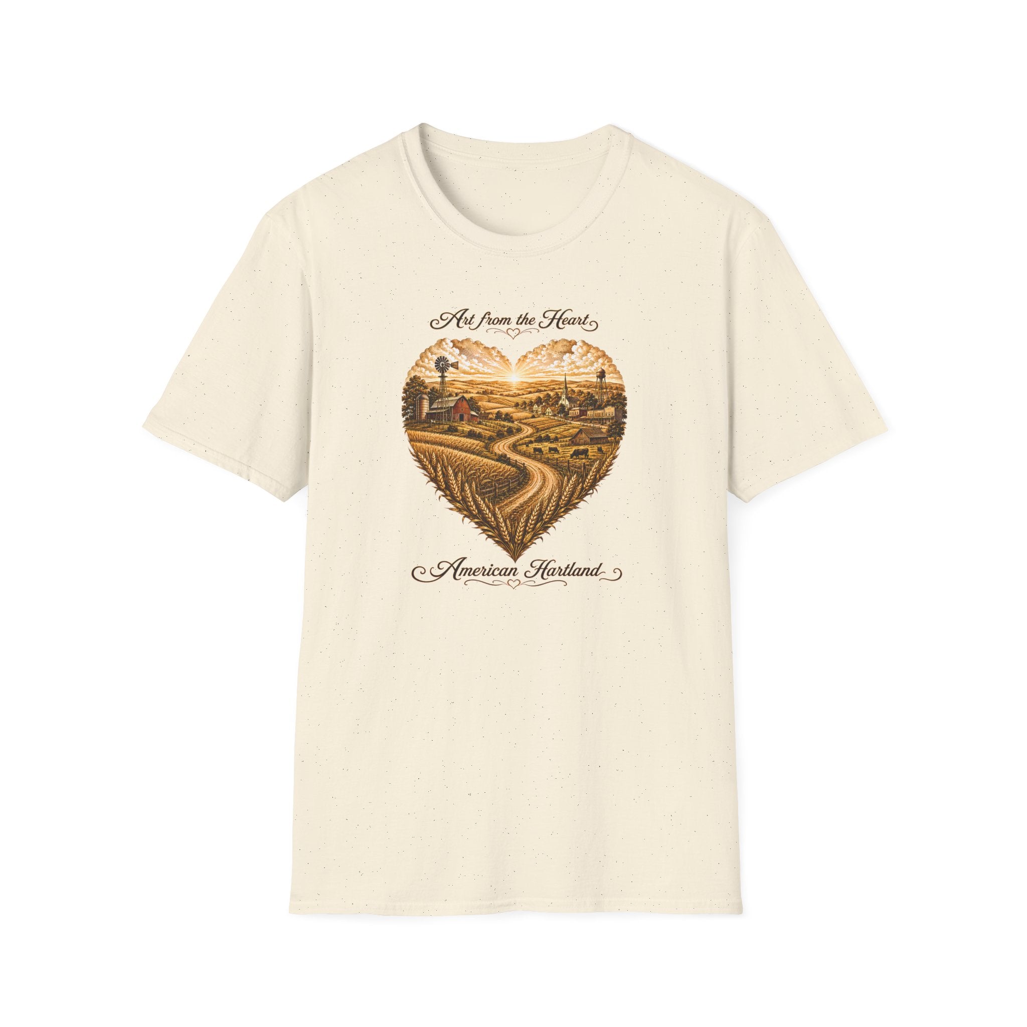 Heartland Farm T-Shirt — "Art from the Heart" Vintage Country Landscape
