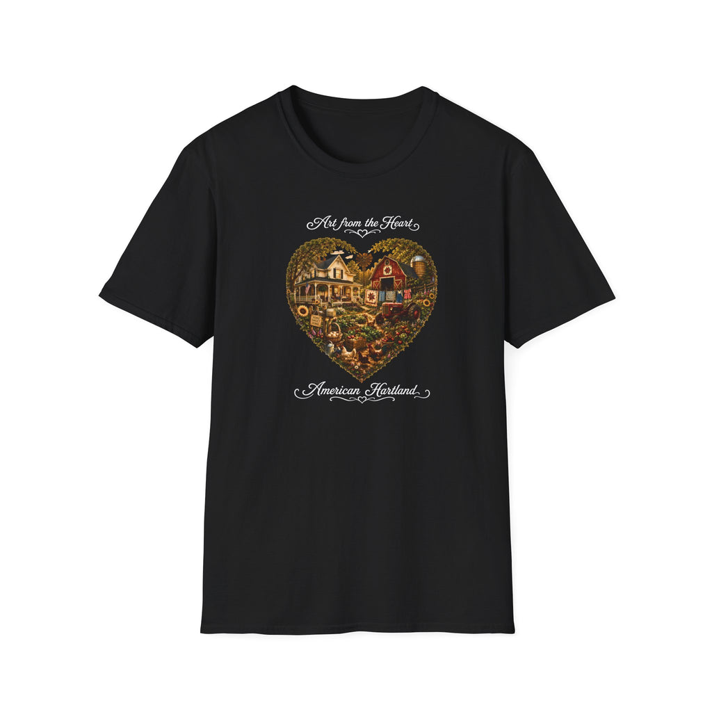 Heartland Farm Heart Graphic T-Shirt — "Art from the Heart" Rustic Cottage Tee