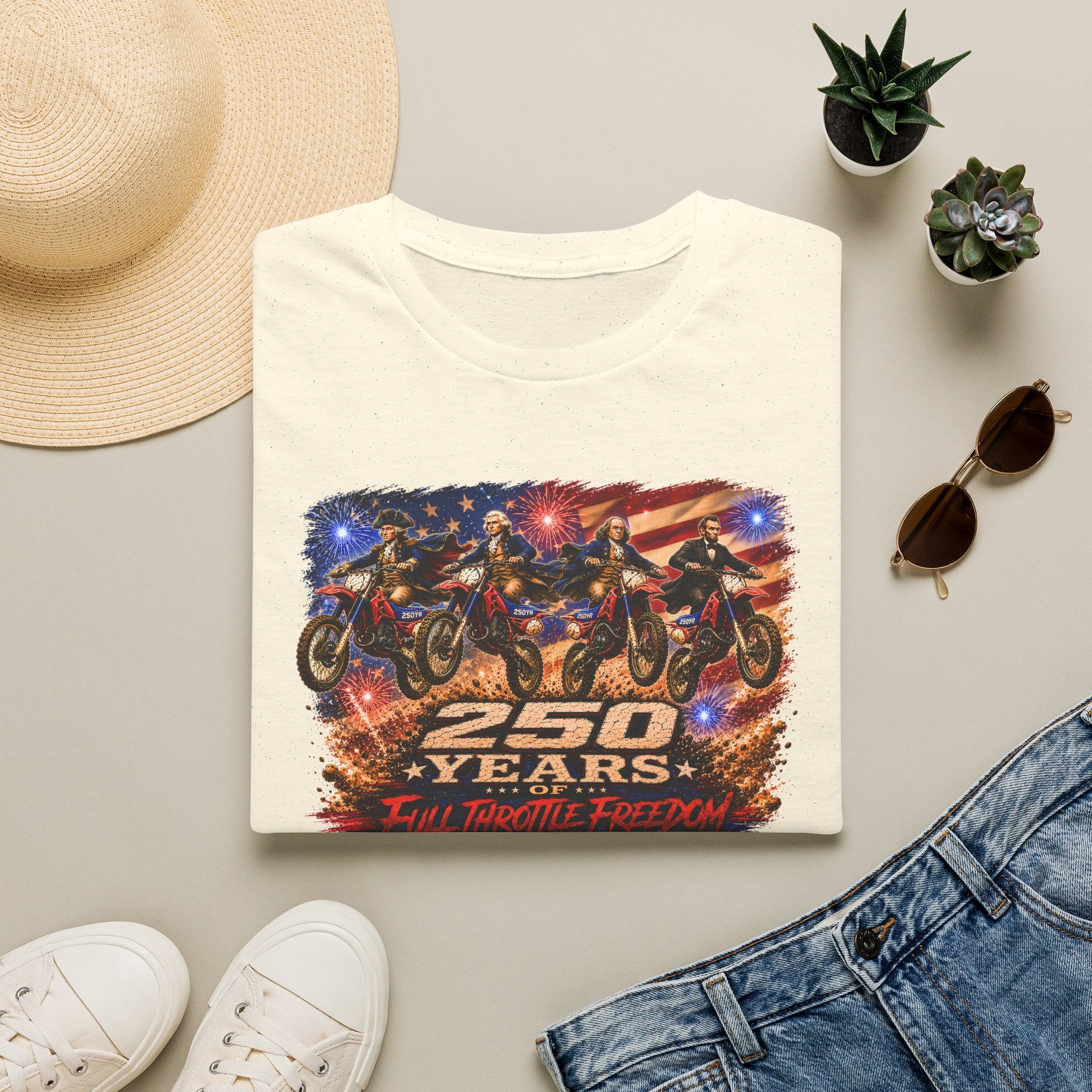 Motorcycle 250 Years T‑Shirt — Full Throttle Freedom Graphic Tee