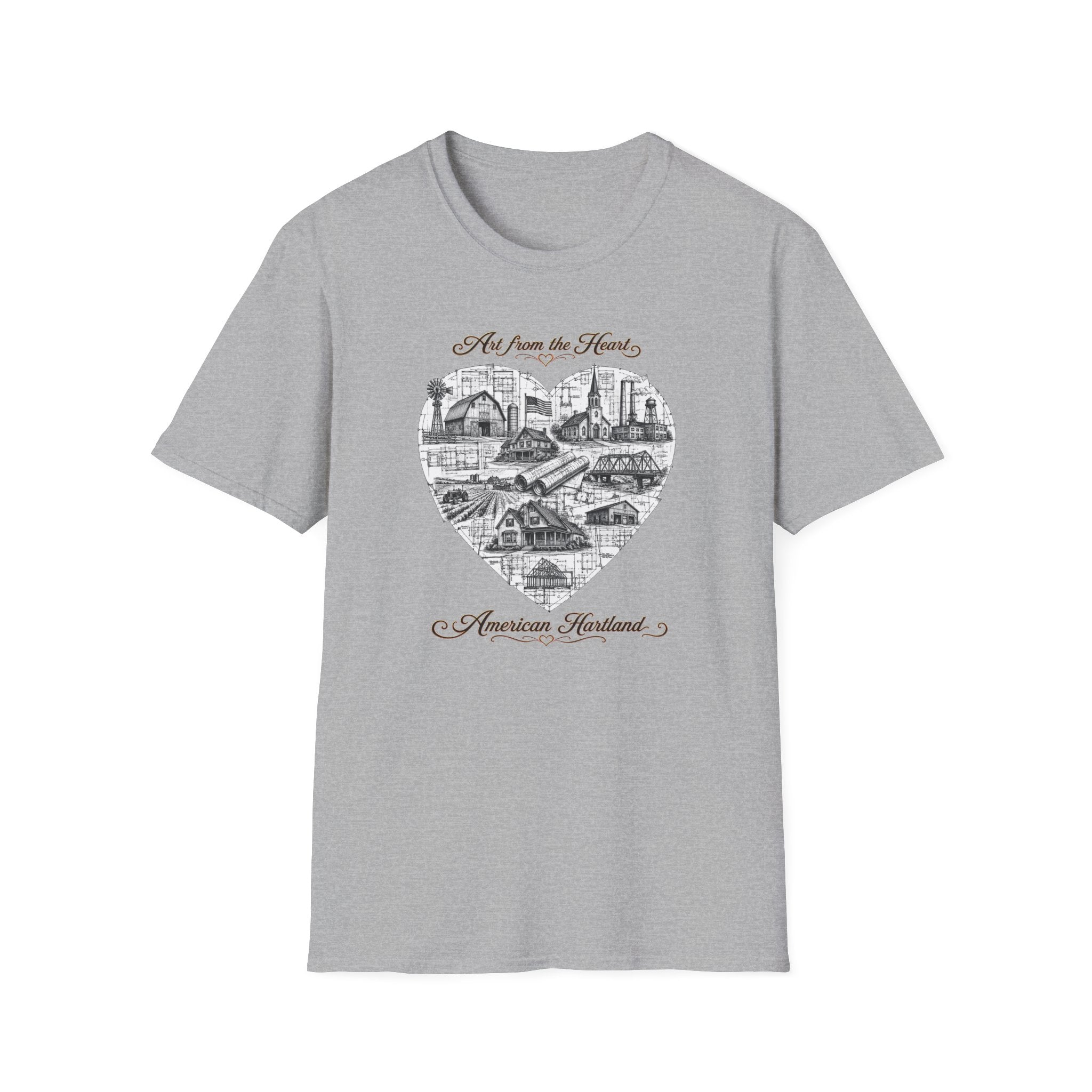 Heart Cityscape T-Shirt — "Art from the Heart" American Heartland Illustration