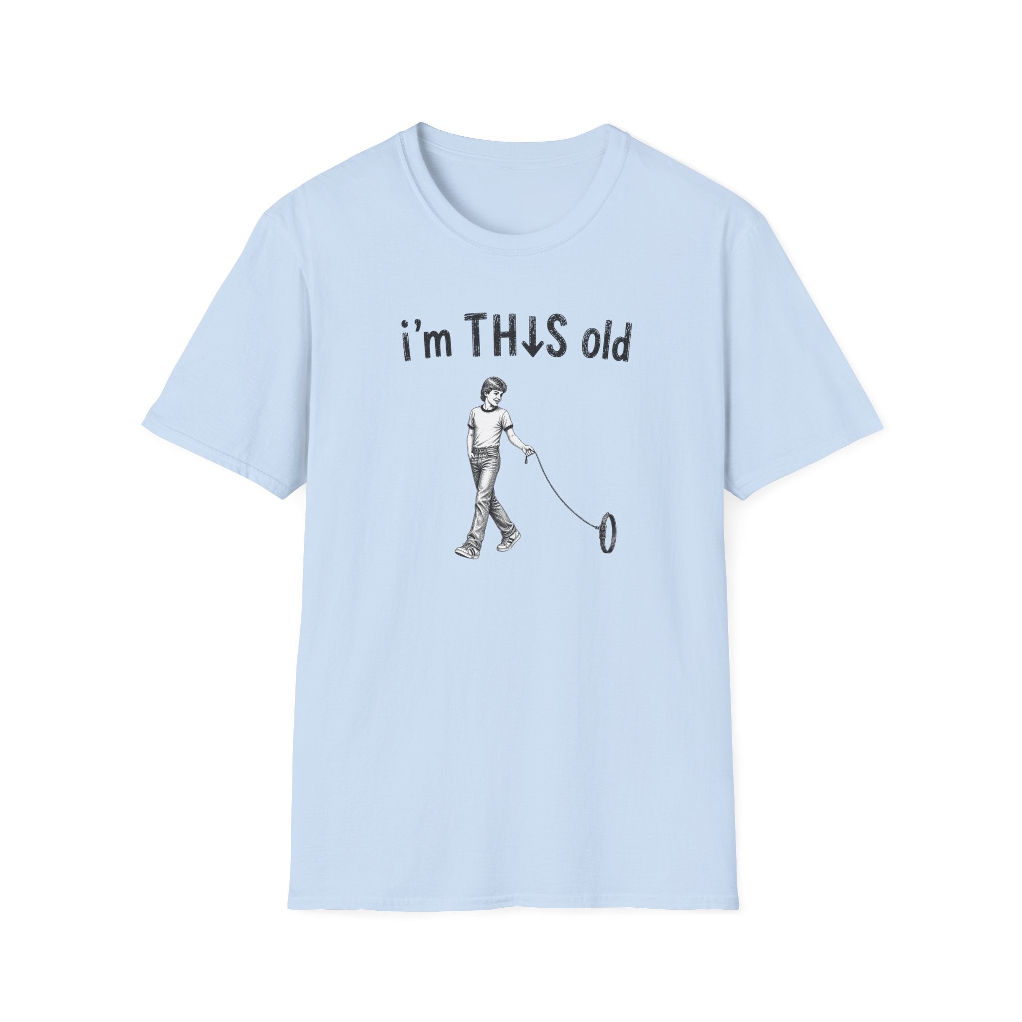 Vintage Toy Tee - "I'm This Old" Retro Kid with Hoop T-Shirt