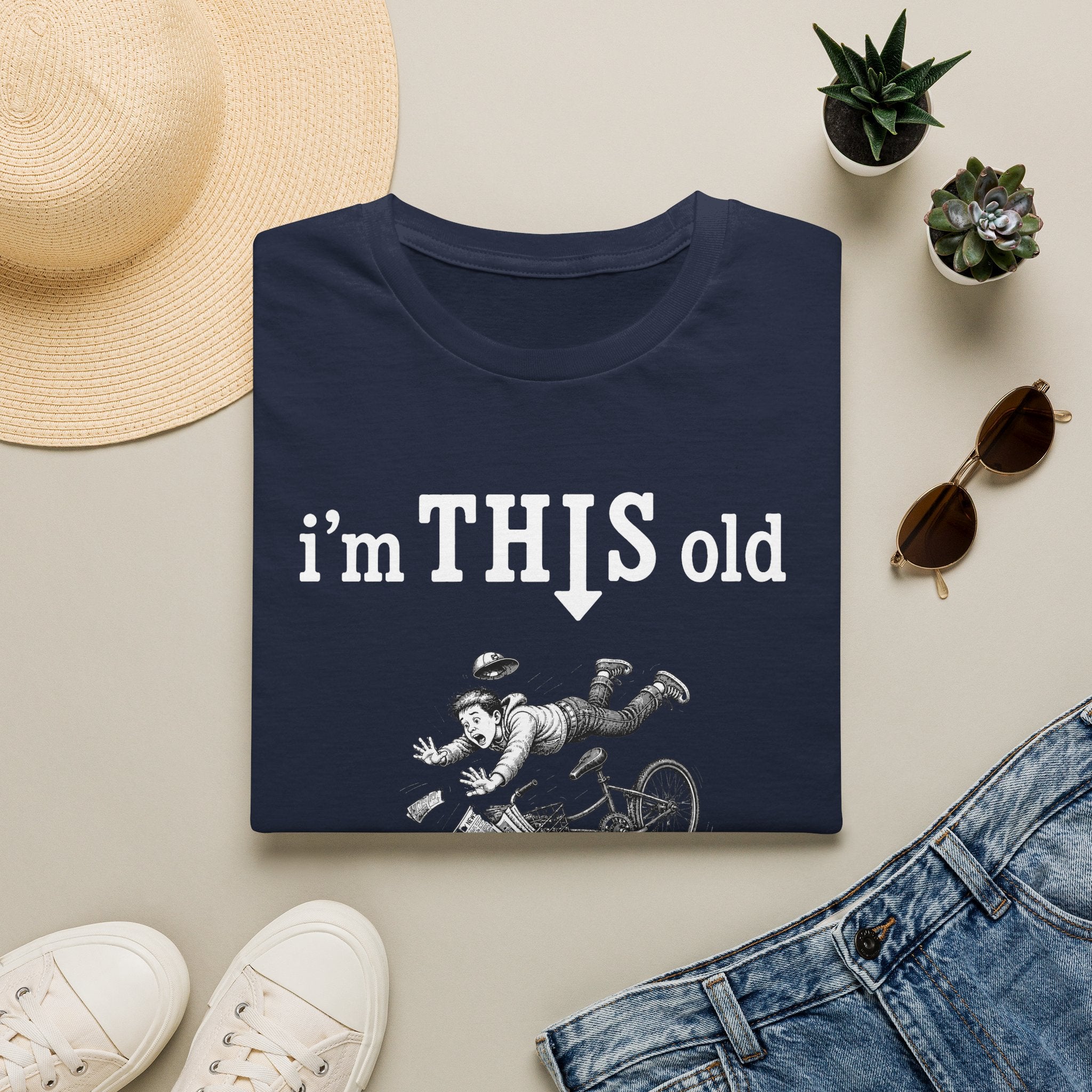Retro 'I'm THIS Old' T-Shirt — Funny Vintage Bicycle Crash Tee