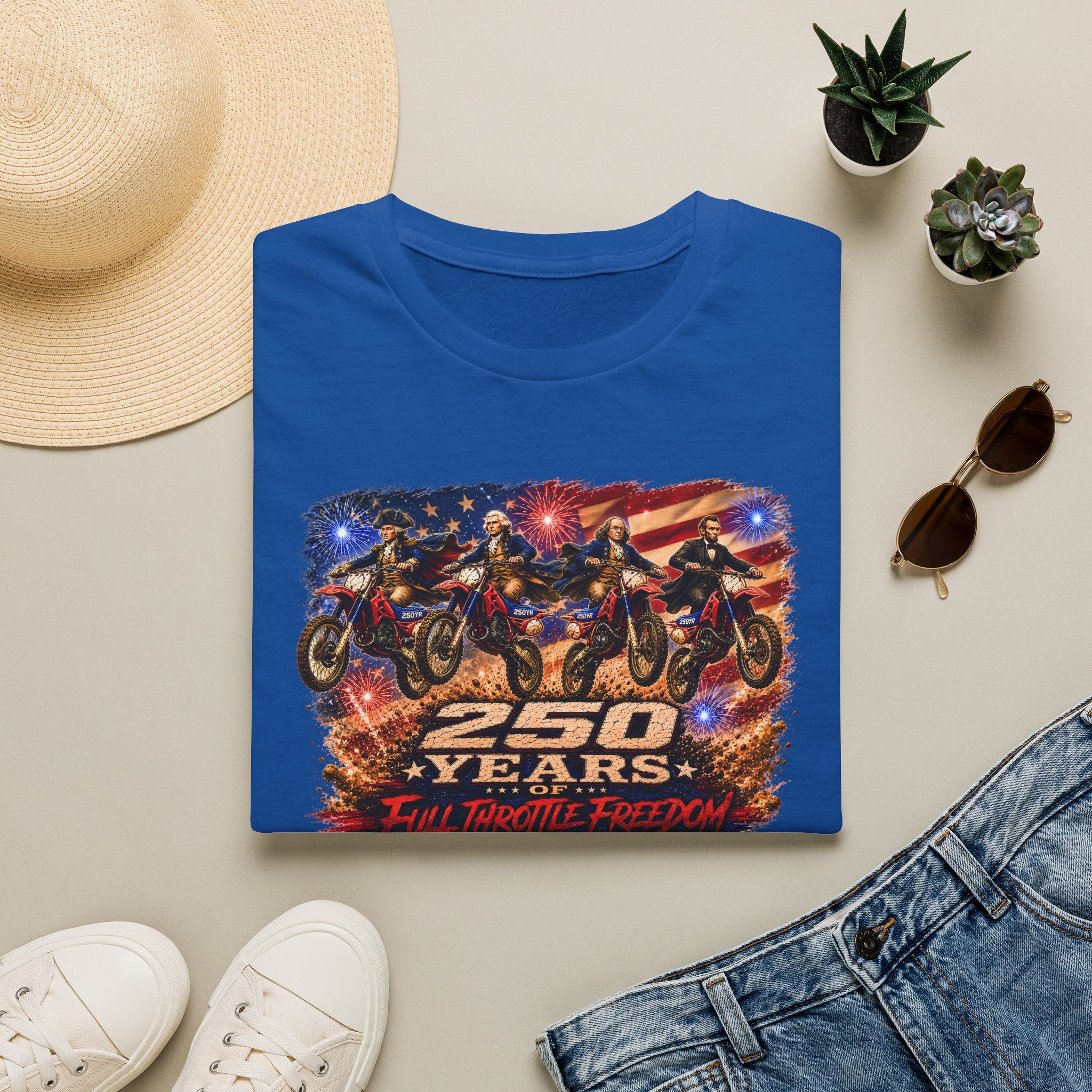 Motorcycle 250 Years T‑Shirt — Full Throttle Freedom Graphic Tee
