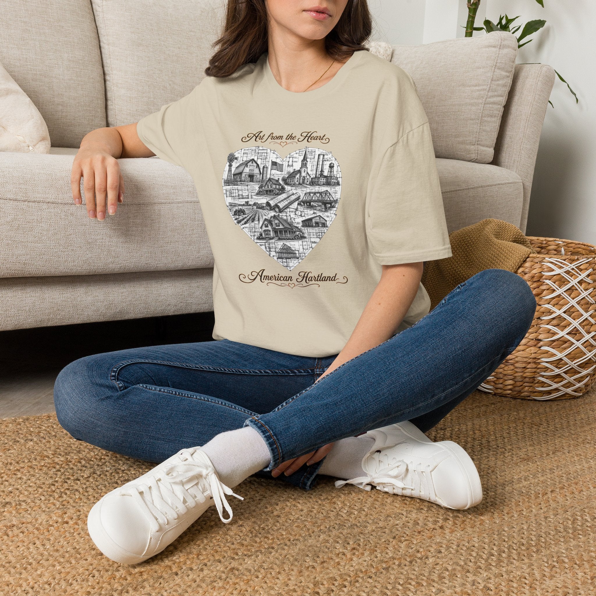 Heart Cityscape T-Shirt — "Art from the Heart" American Heartland Illustration