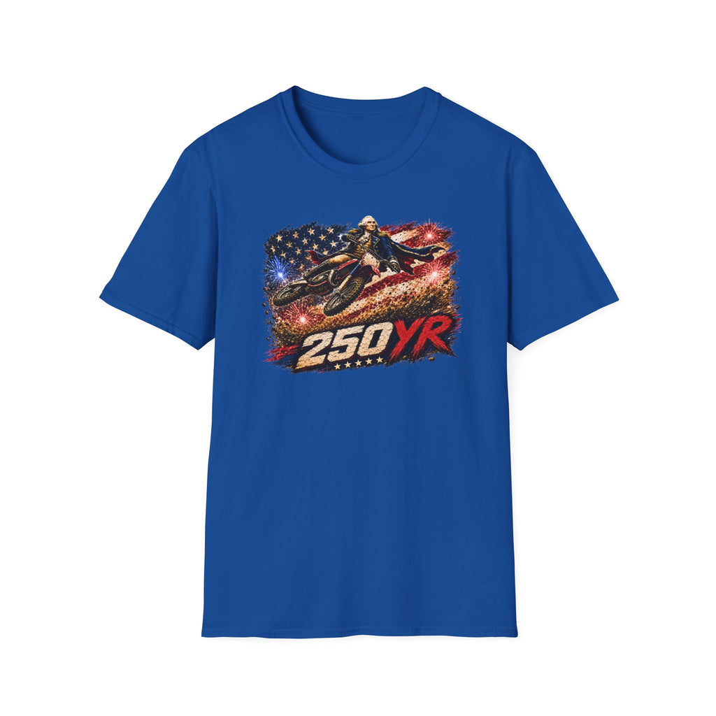 250YR American Flag Motorcycle T‑Shirt — Patriotic Biker Tee