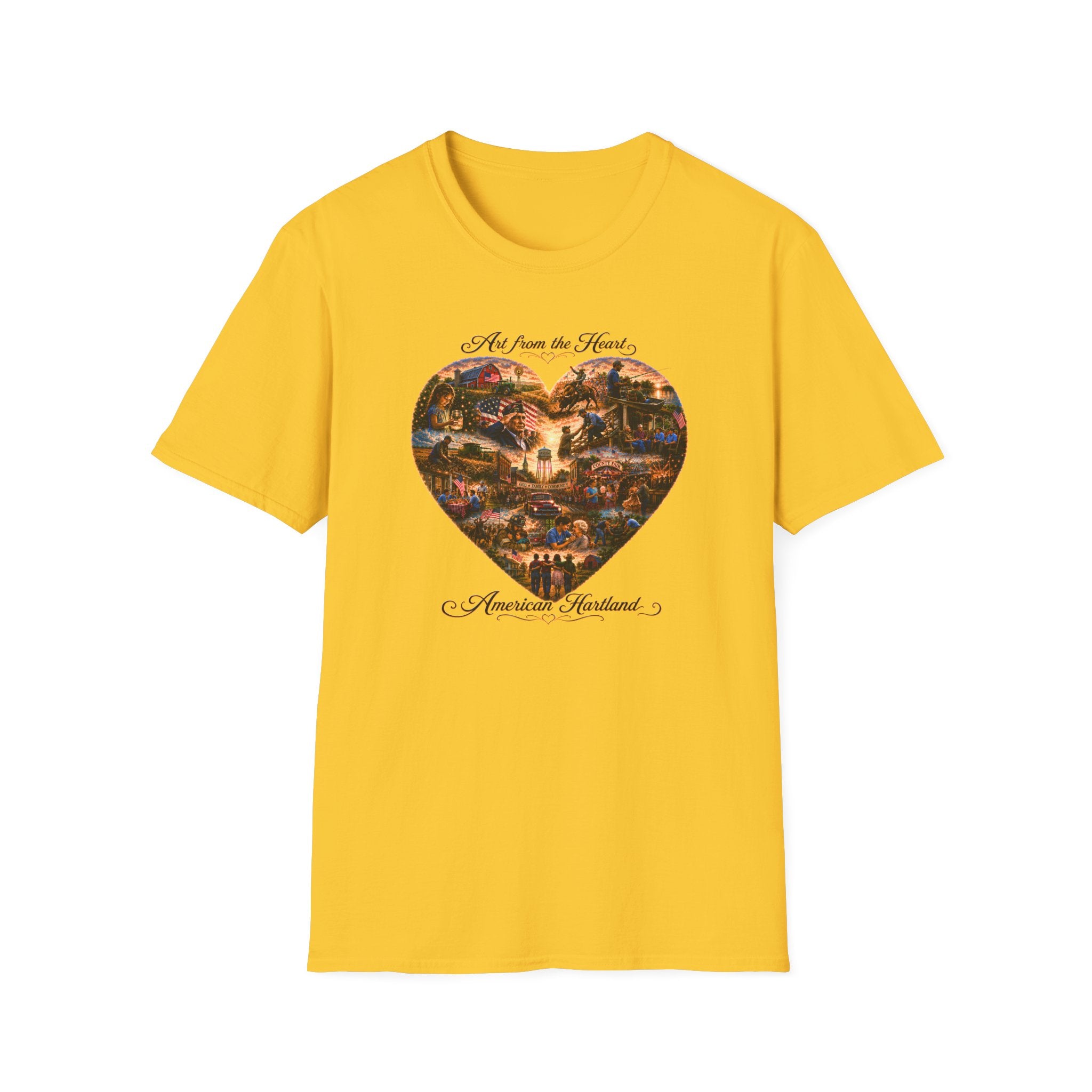 Heart Collage T-Shirt — "Art from the Heart" Vintage Scenic Design