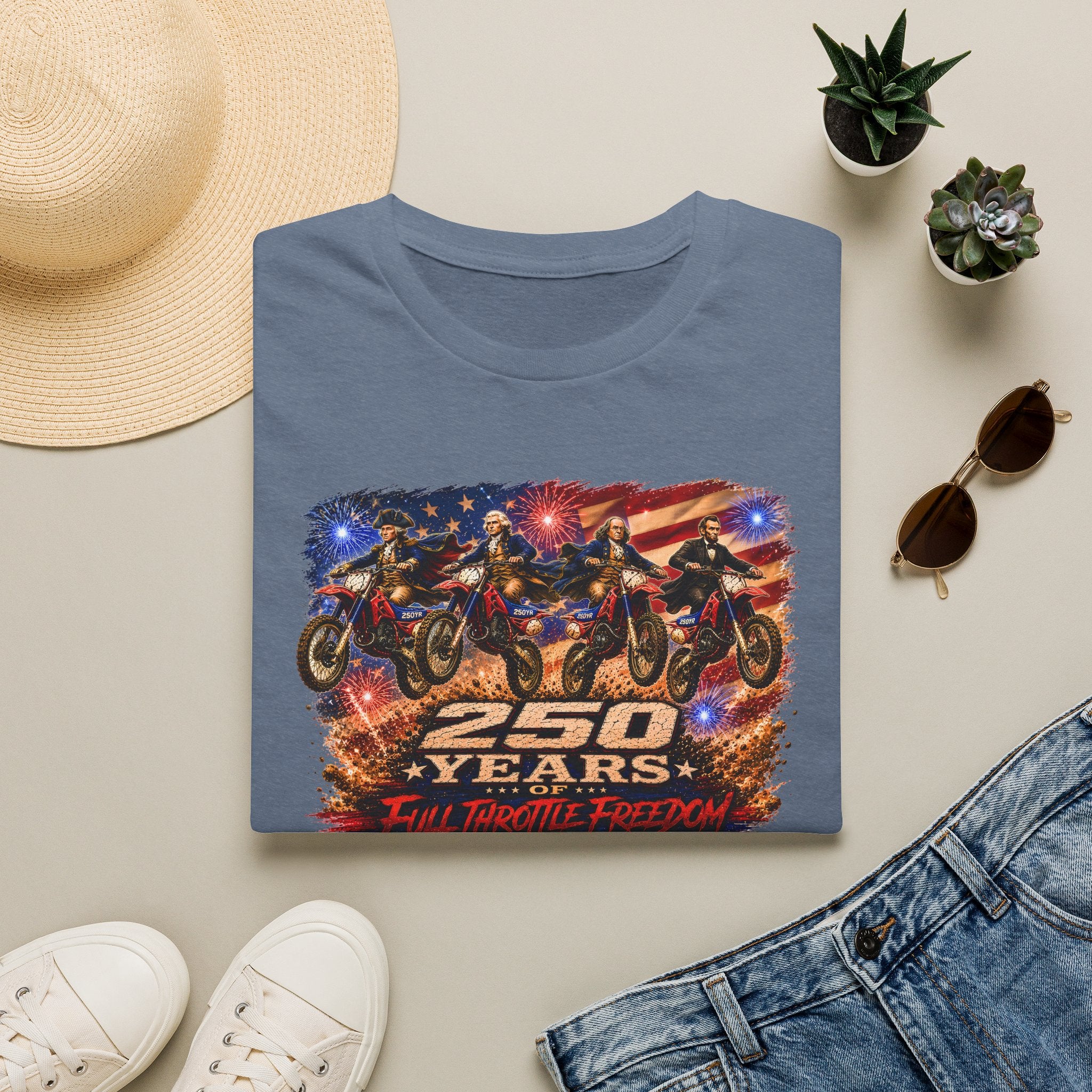 Motorcycle 250 Years T‑Shirt — Full Throttle Freedom Graphic Tee