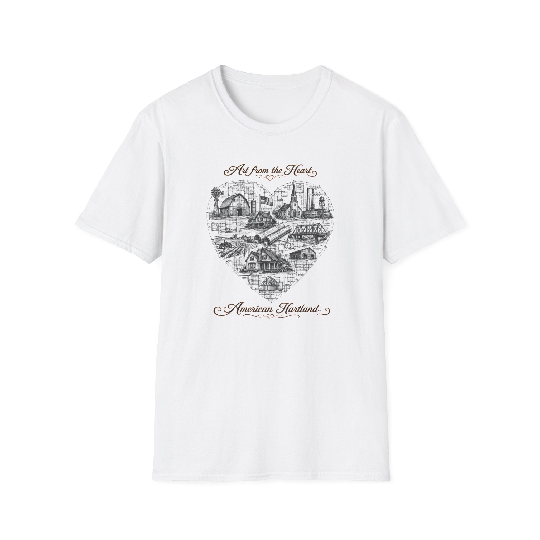 Heart Cityscape T-Shirt — "Art from the Heart" American Heartland Illustration