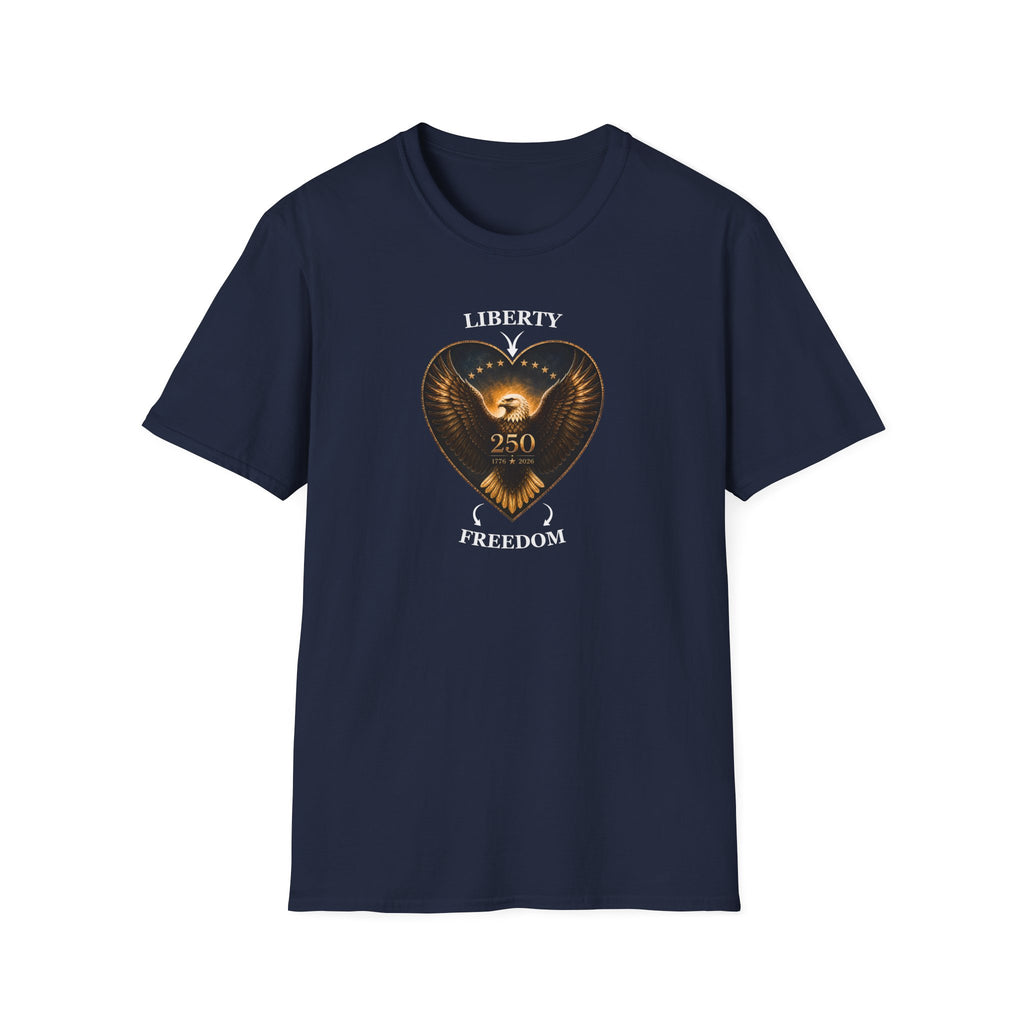 Liberty Heart Eagle T-Shirt — "Liberty 250" Patriotic Freedom Tee