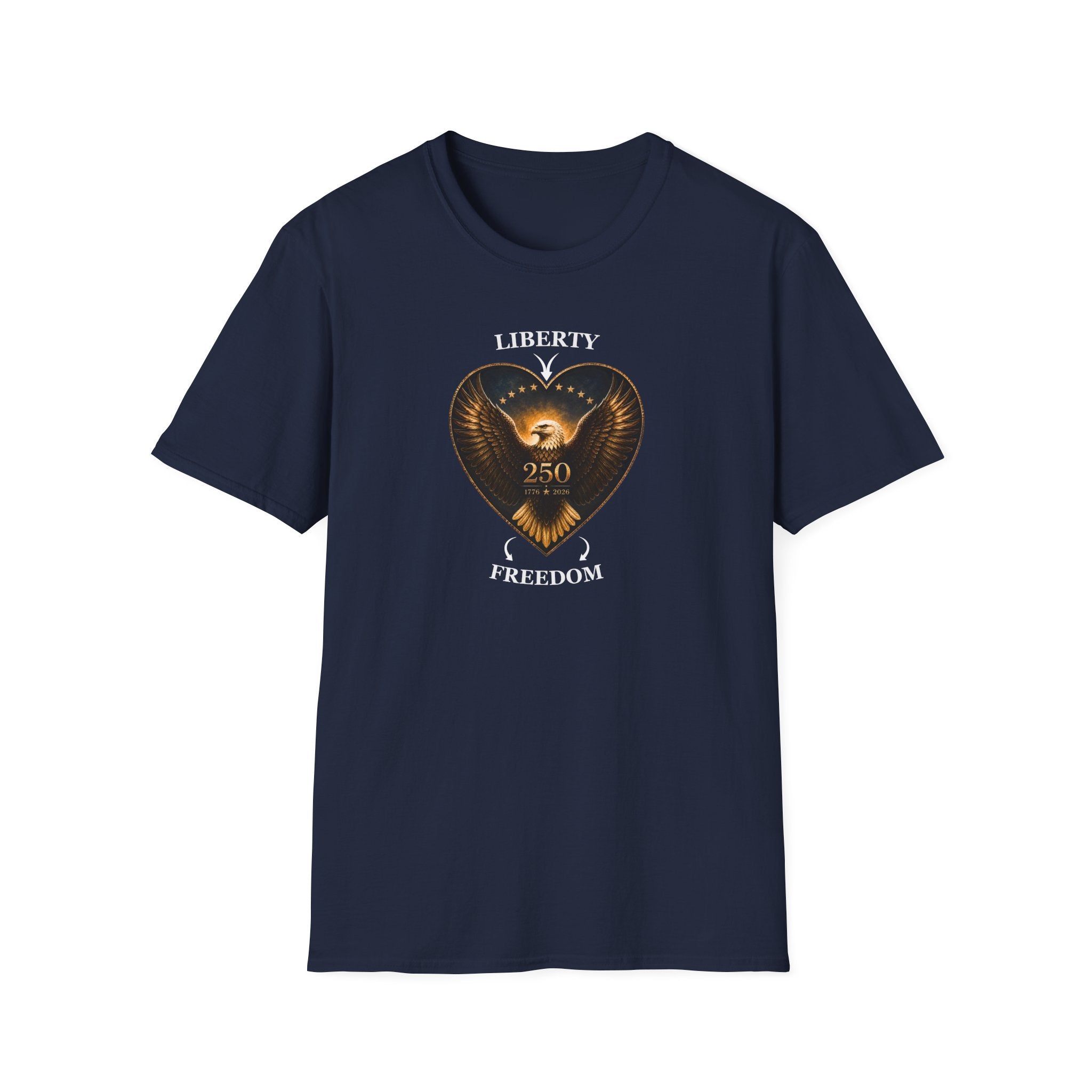 Liberty Heart Eagle T-Shirt — "Liberty 250" Patriotic Freedom Tee