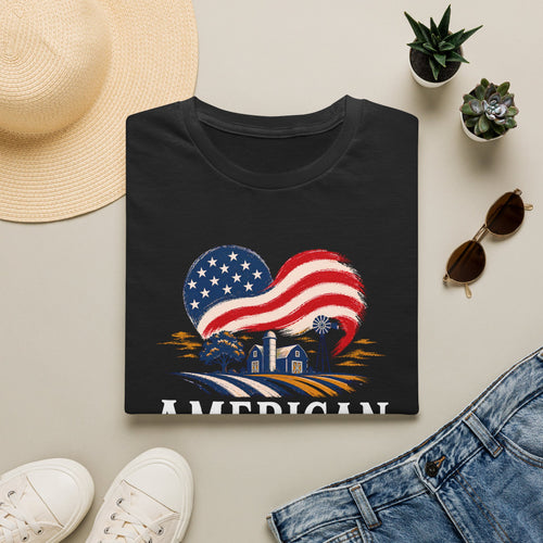 American Heartland T-Shirt — Patriotic Farm USA Flag Design