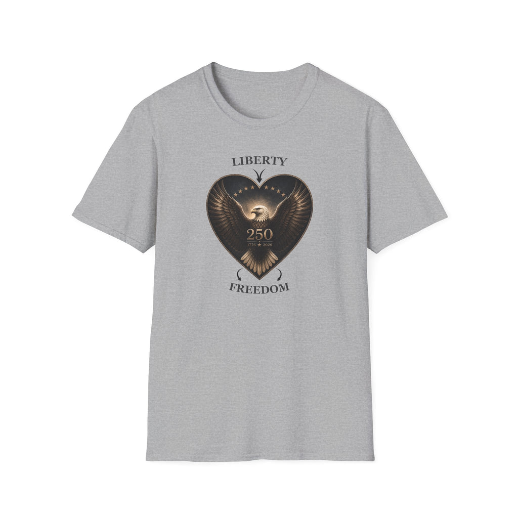 Liberty Heart Eagle T-Shirt — "Liberty 250" Patriotic Freedom Tee