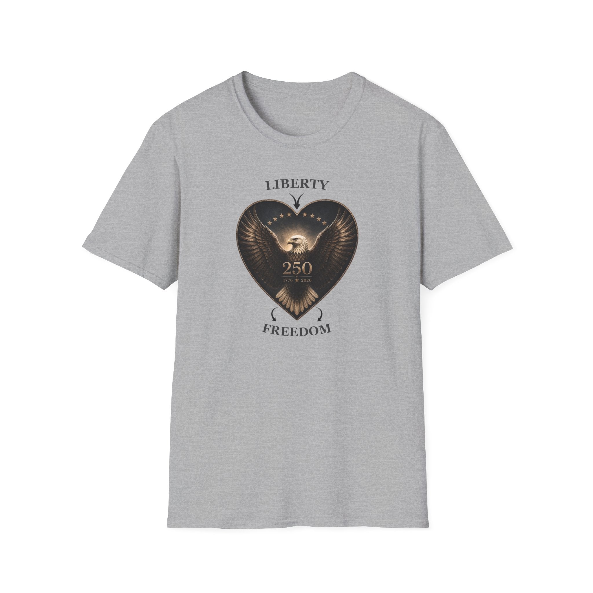Liberty Heart Eagle T-Shirt — "Liberty 250" Patriotic Freedom Tee