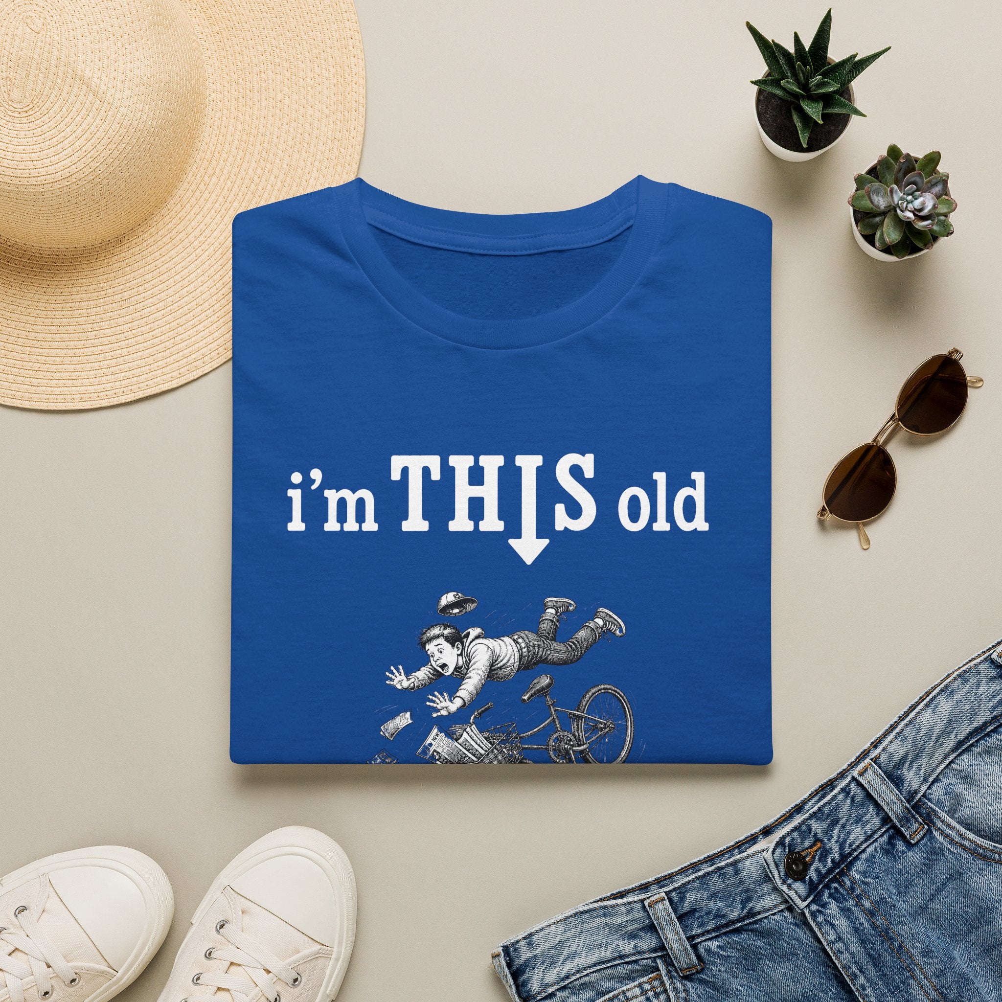 Retro 'I'm THIS Old' T-Shirt — Funny Vintage Bicycle Crash Tee