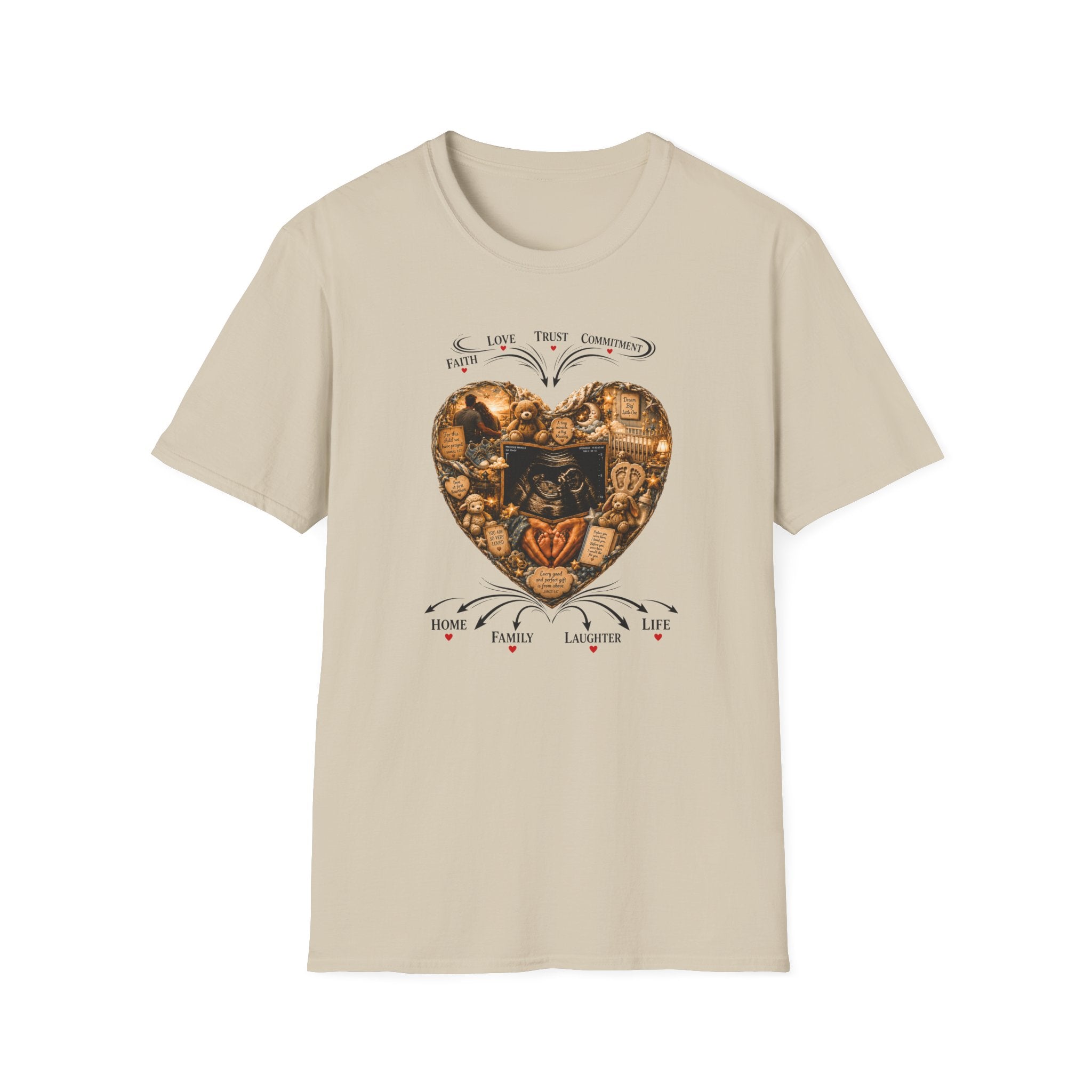 Memorial Heart T-Shirt — Faith, Love, Trust, Commitment Tee