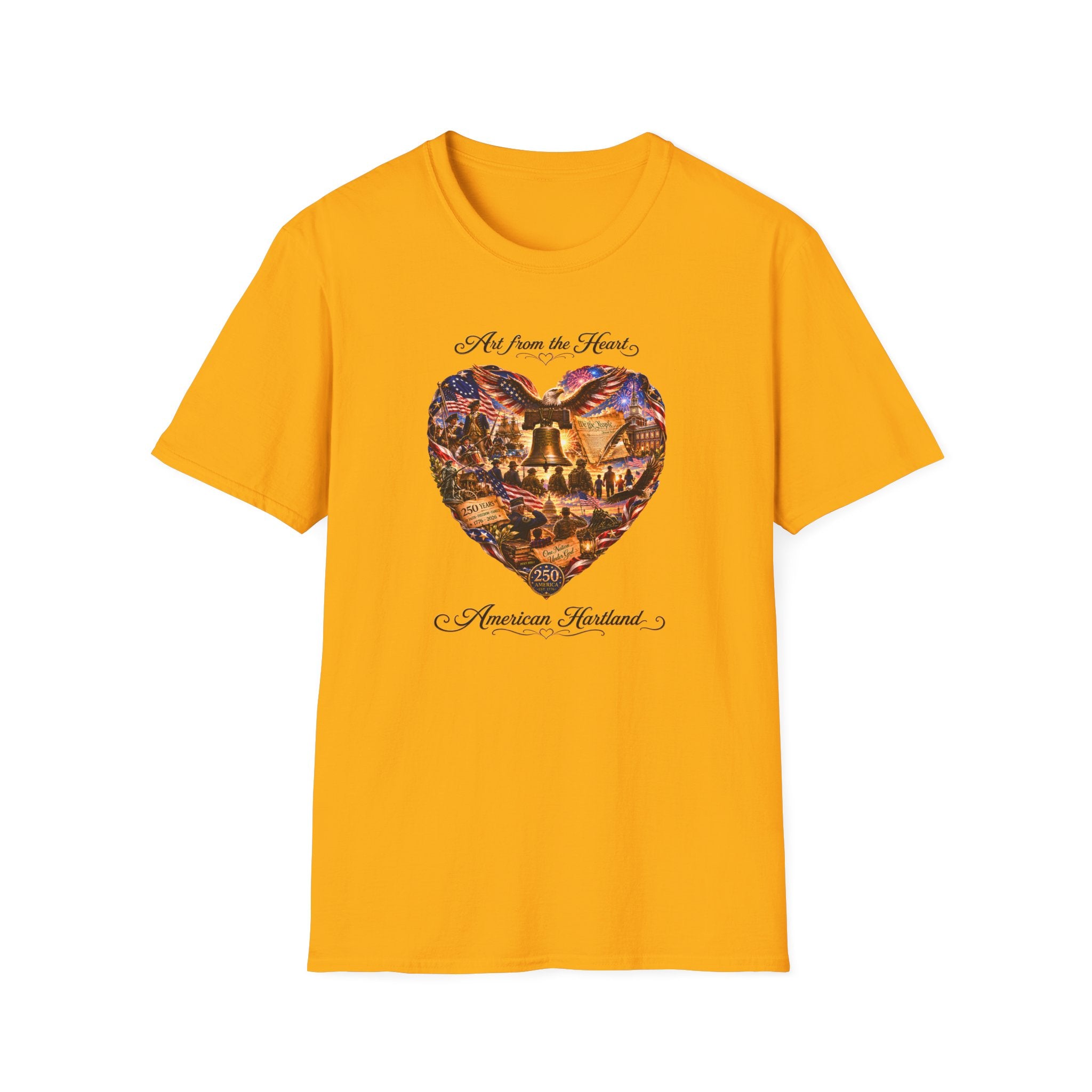 T-Shirt — "Art from the Heart: American Heartland" Patriotic Heart Design