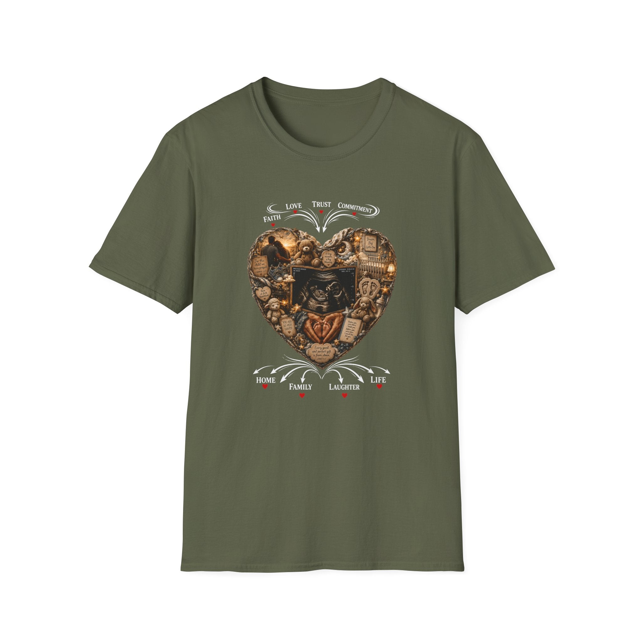Memorial Heart T-Shirt — Faith, Love, Trust, Commitment Tee