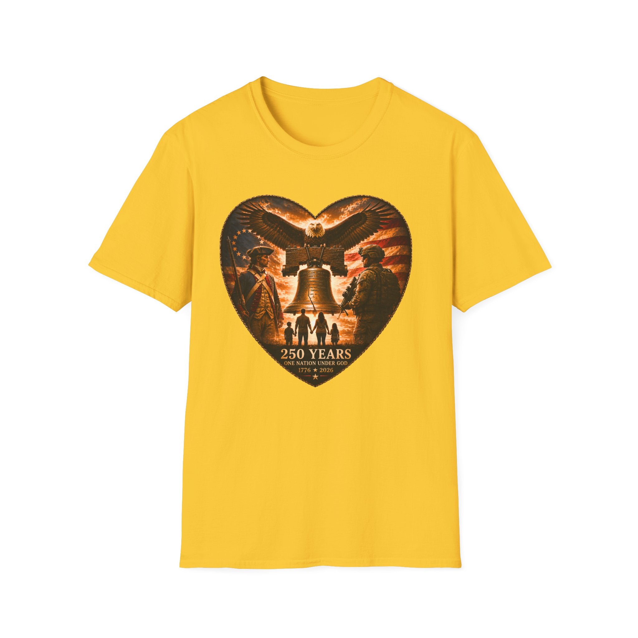 Liberty Heart T‑Shirt — Patriotic Eagle & Liberty Bell Design