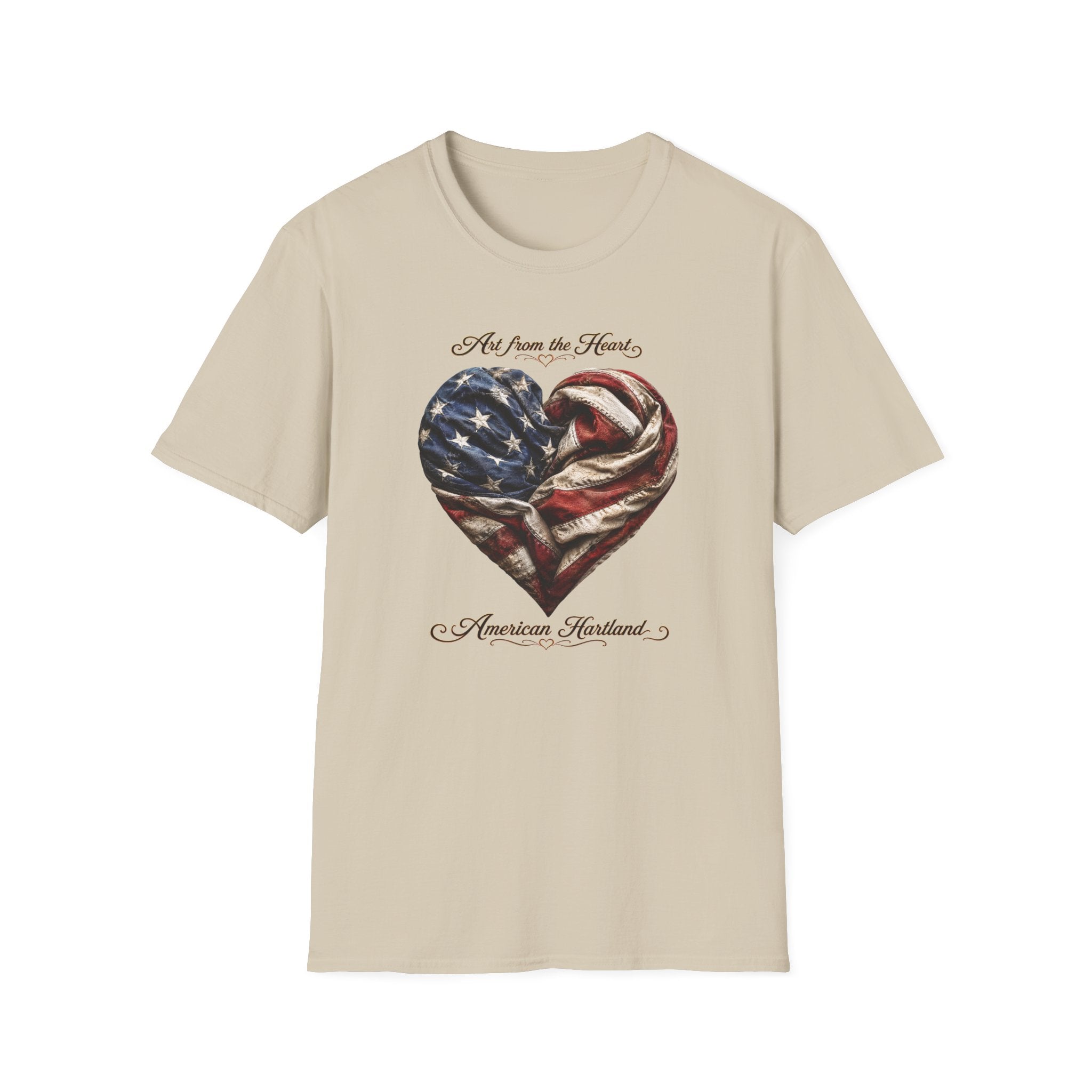 Patriotic Heart T-Shirt — “Art From the Heart” American Flag Tee