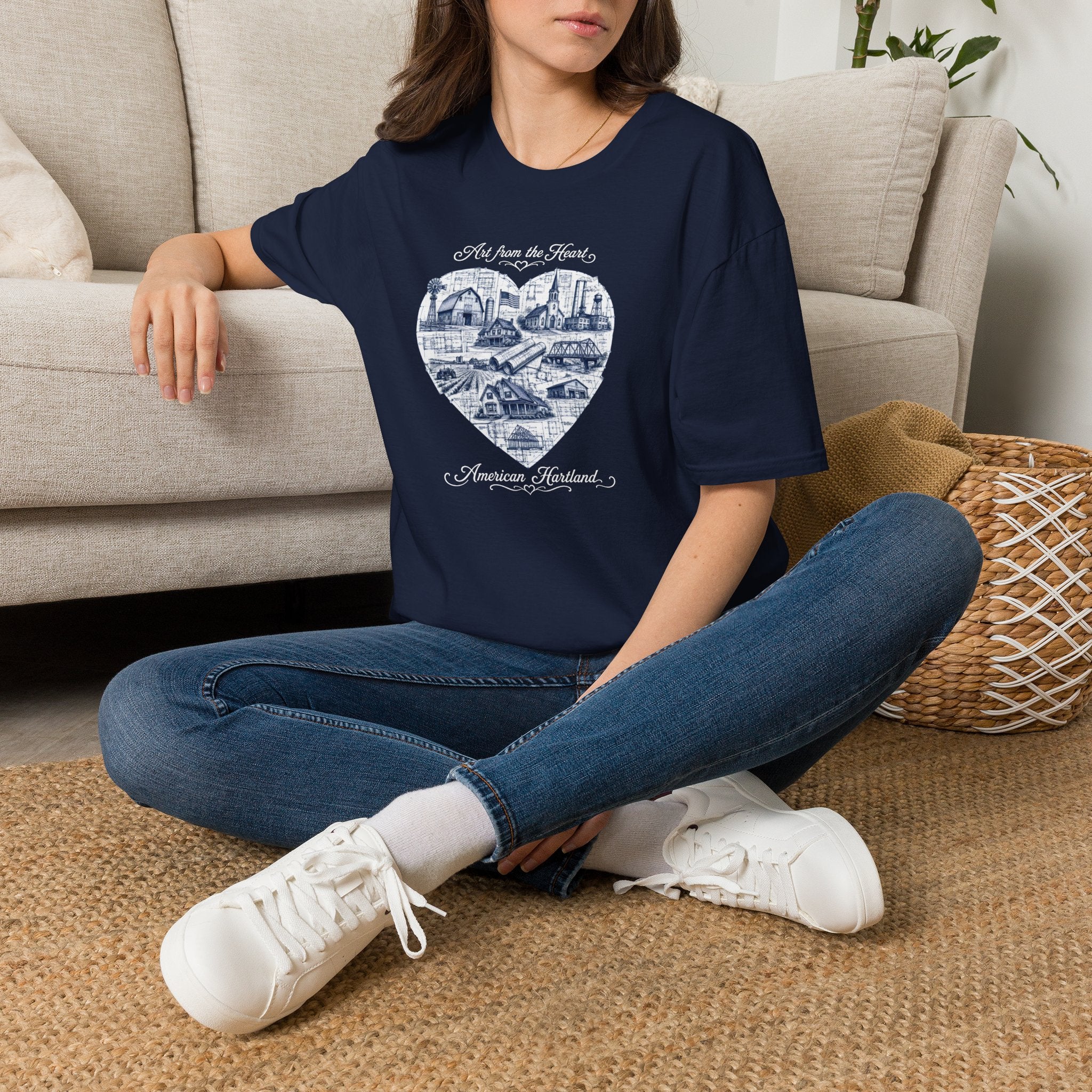 Heart Cityscape T-Shirt — "Art from the Heart" American Heartland Illustration