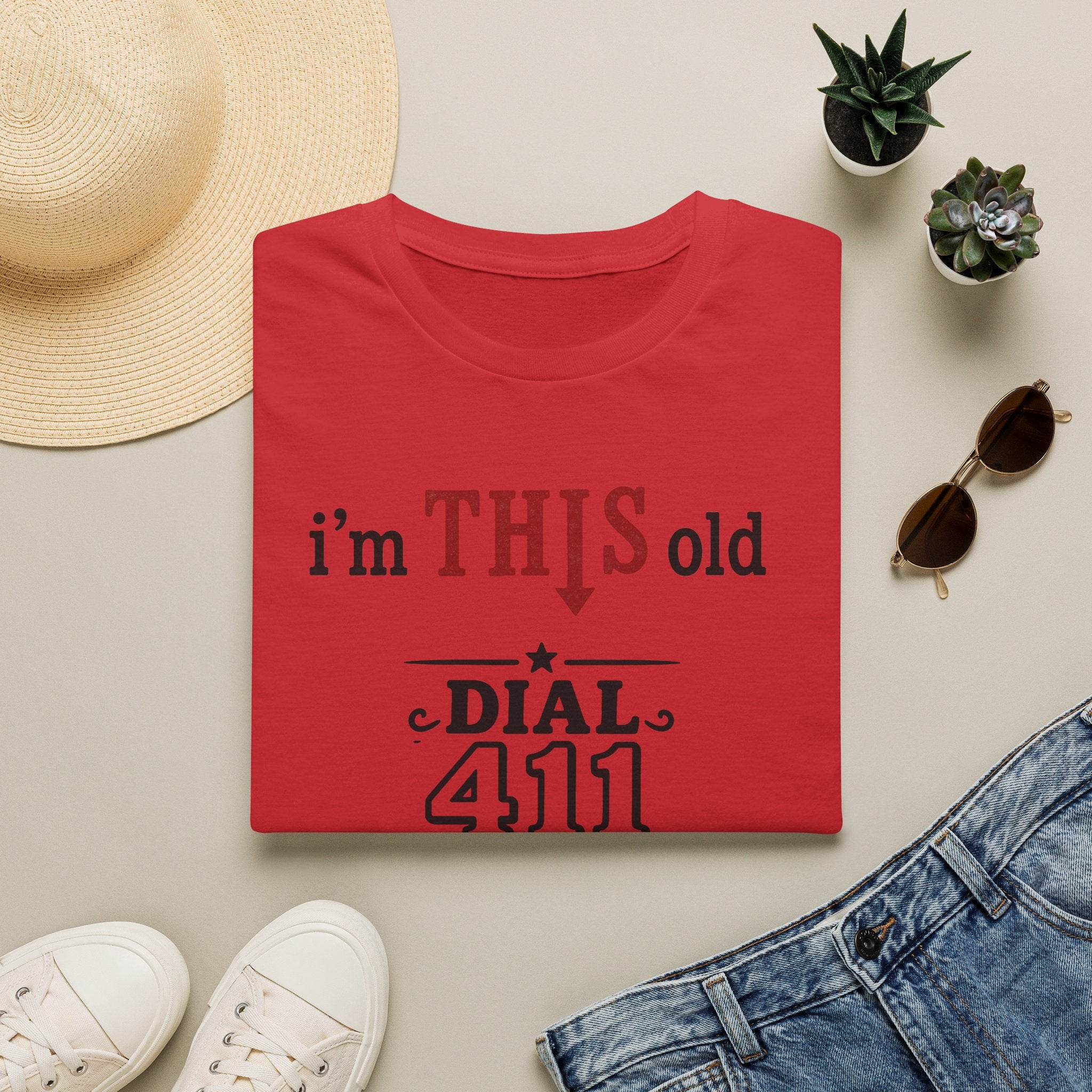 Funny T-Shirt — “I’m This Old Dial 411” Vintage Humor Tee