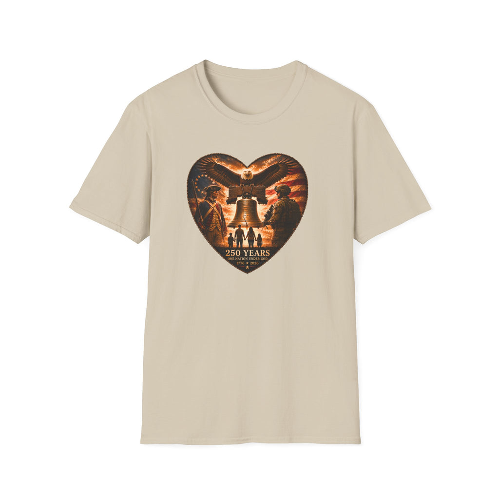 Liberty Heart T‑Shirt — Patriotic Eagle & Liberty Bell Design