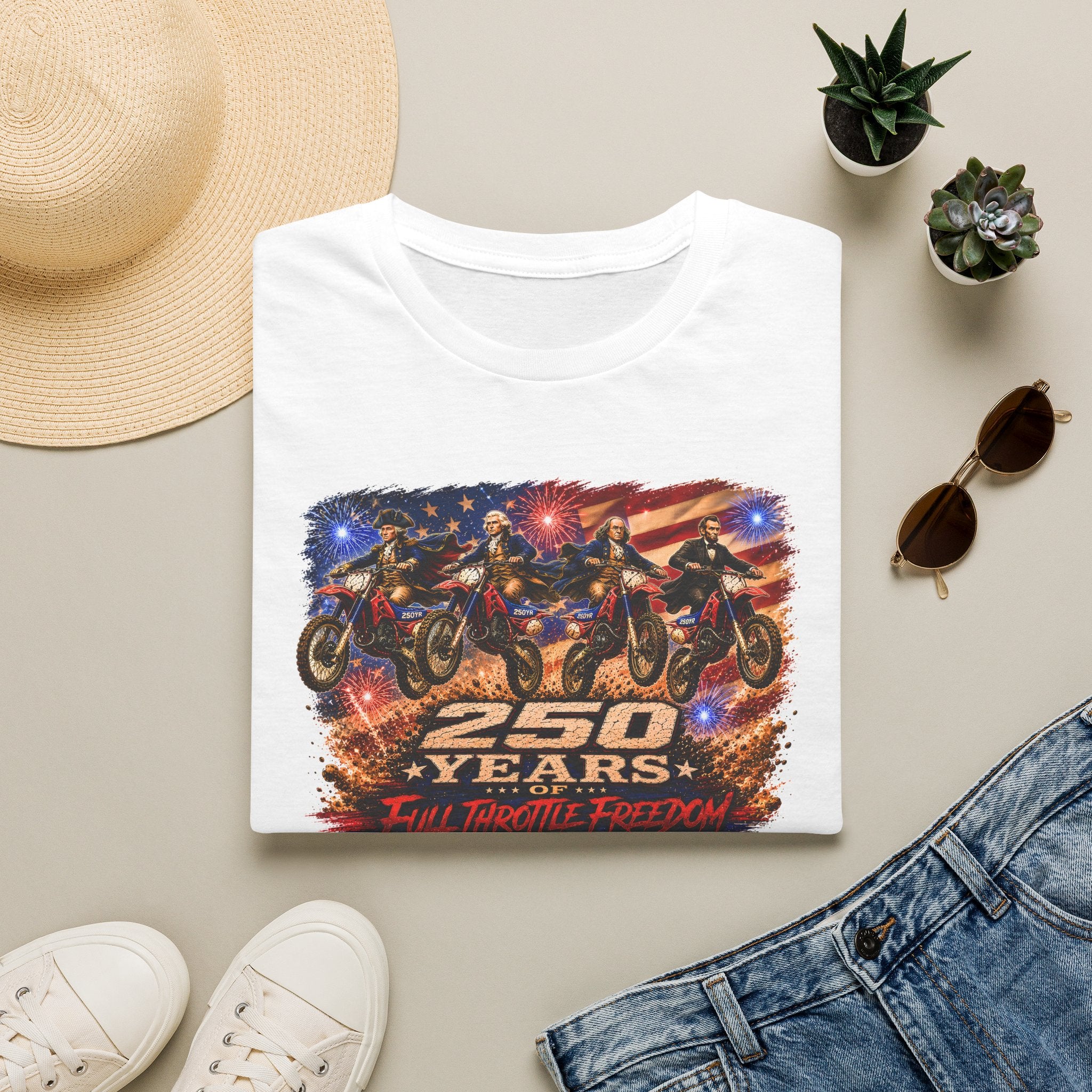 Motorcycle 250 Years T‑Shirt — Full Throttle Freedom Graphic Tee