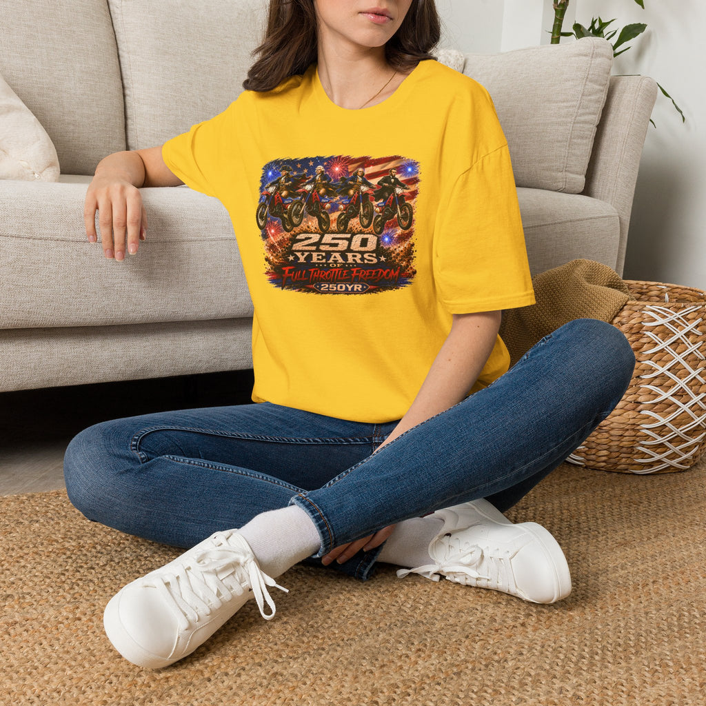 Motorcycle 250 Years T‑Shirt — Full Throttle Freedom Graphic Tee