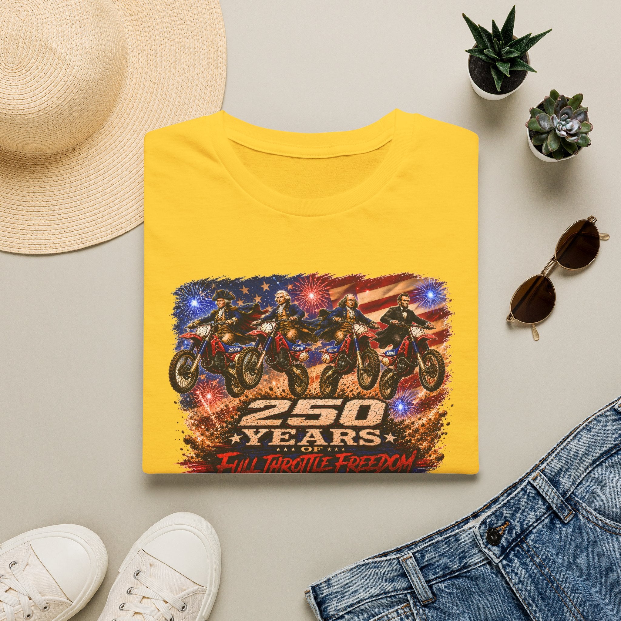 Motorcycle 250 Years T‑Shirt — Full Throttle Freedom Graphic Tee