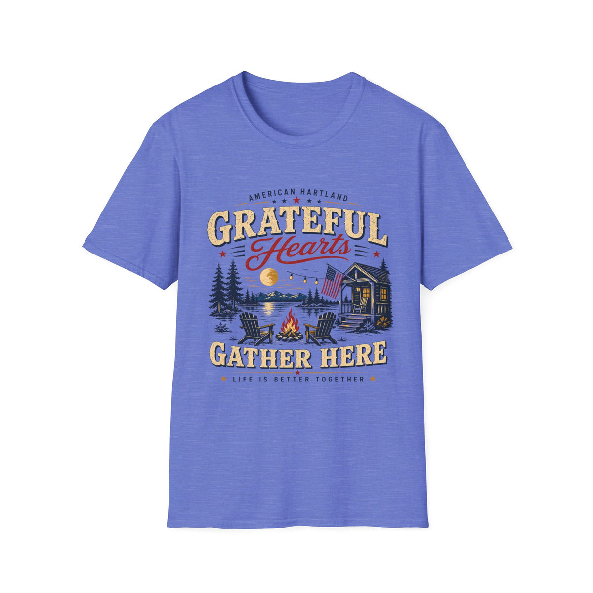 Grateful Hearts gather here Campfire T-Shirt