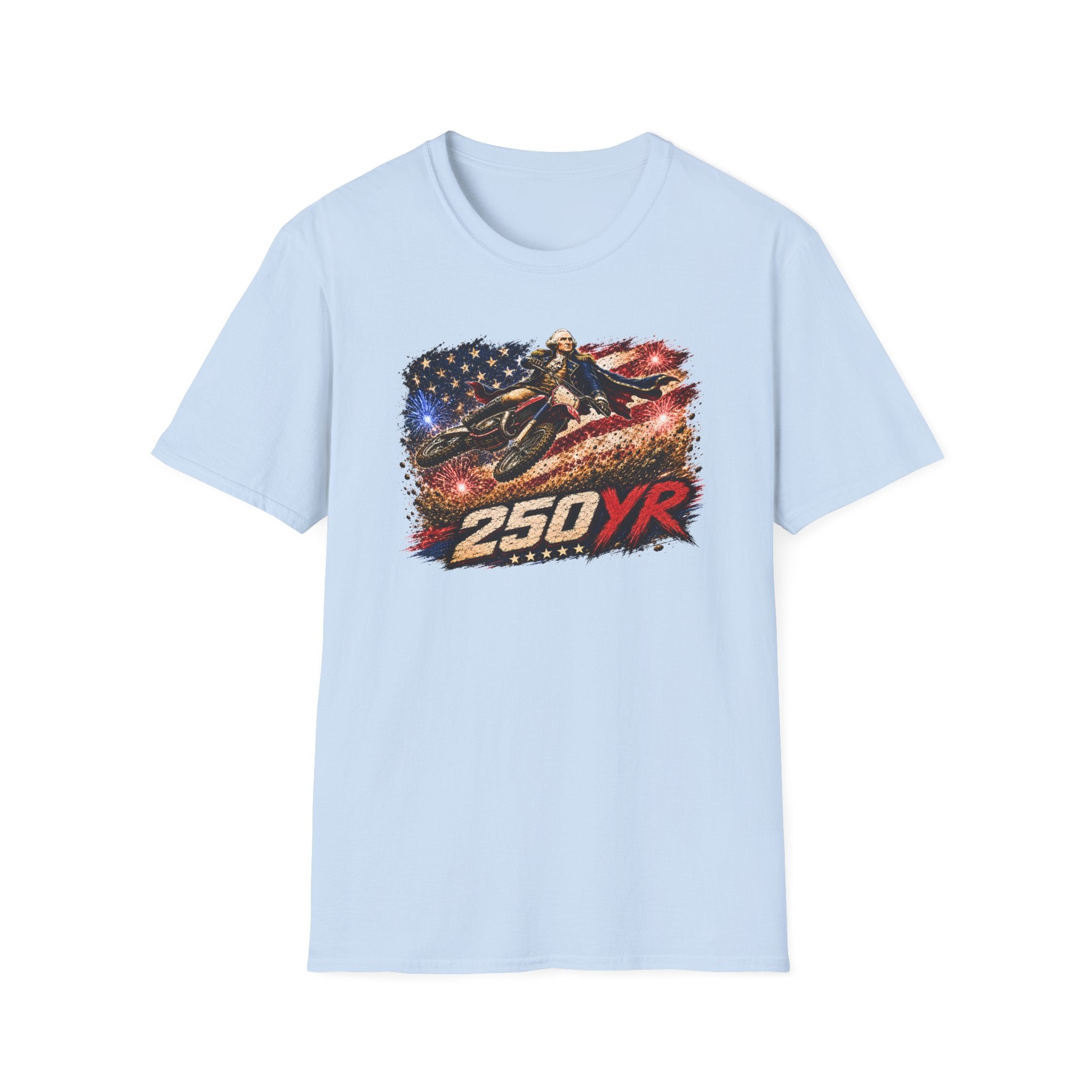 250YR American Flag Motorcycle T‑Shirt — Patriotic Biker Tee