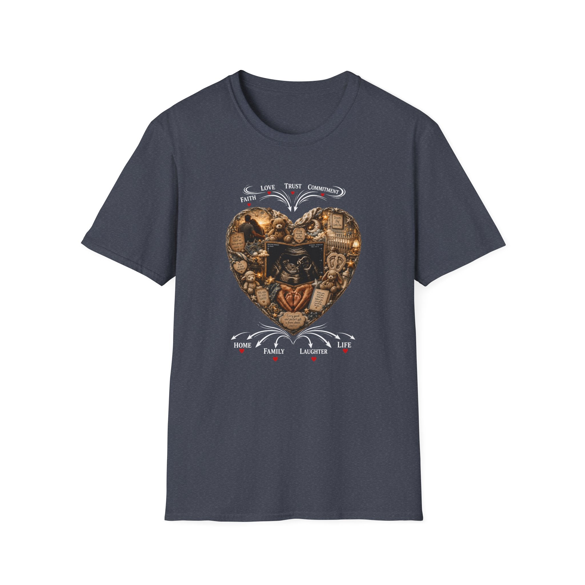 Memorial Heart T-Shirt — Faith, Love, Trust, Commitment Tee