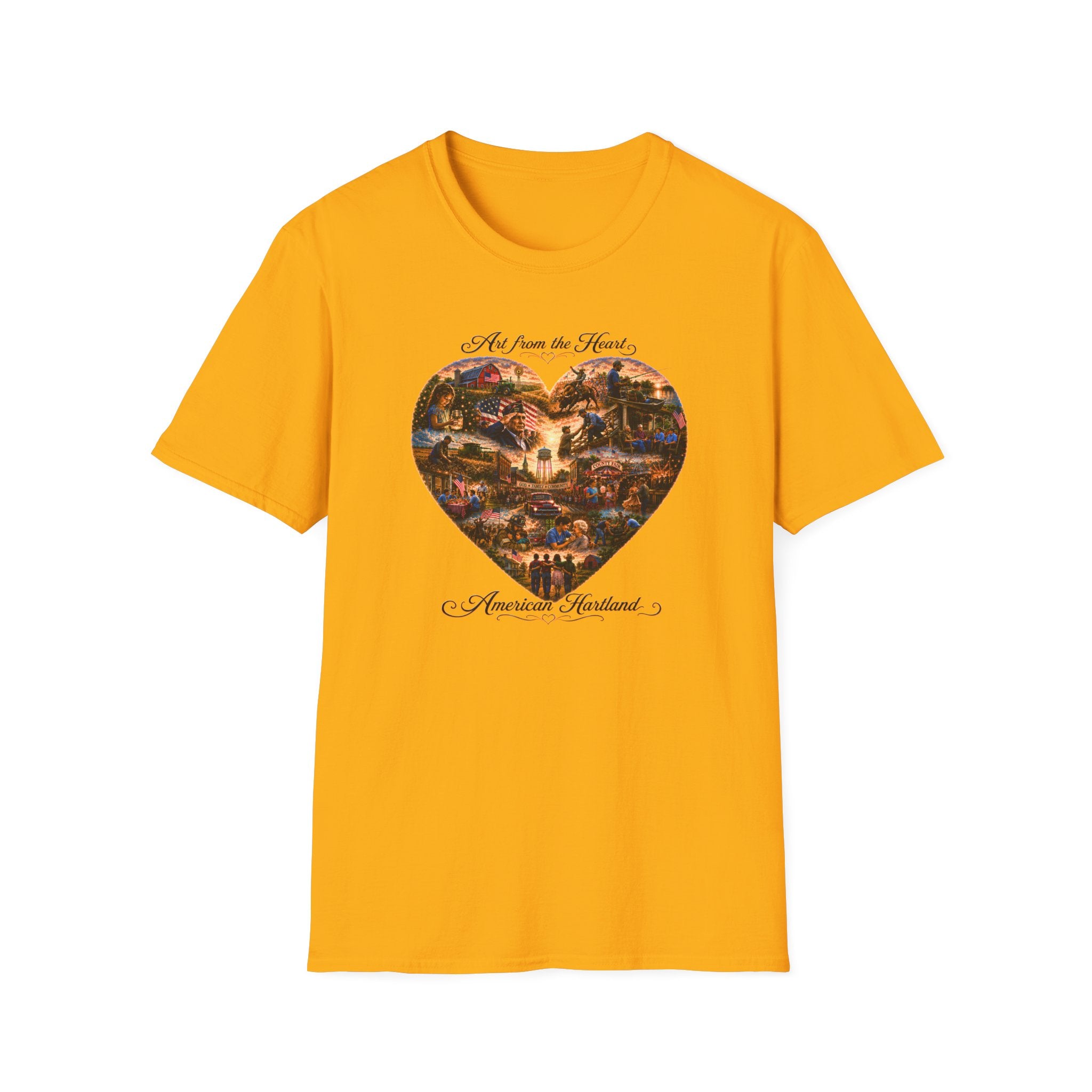 Heart Collage T-Shirt — "Art from the Heart" Vintage Scenic Design