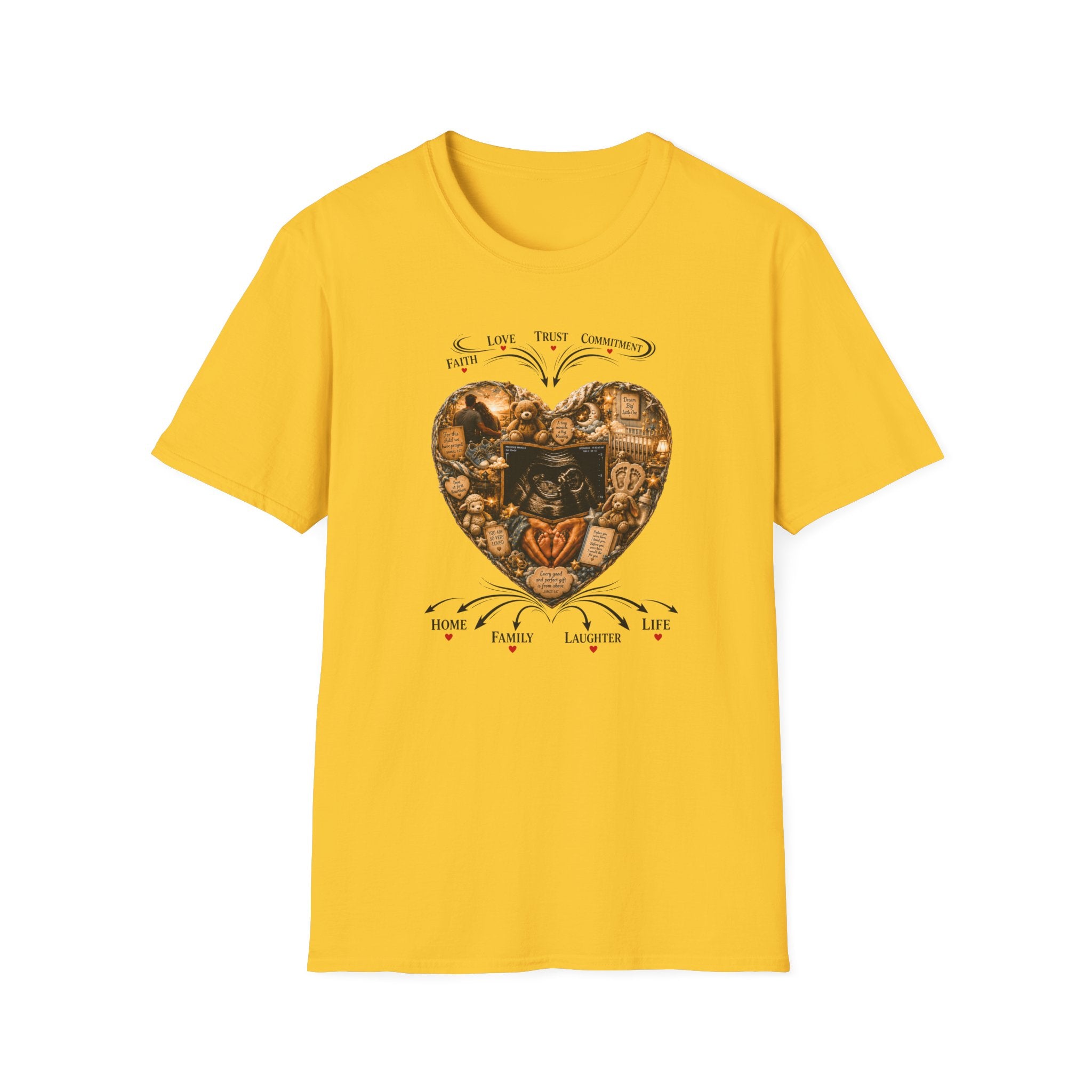 Memorial Heart T-Shirt — Faith, Love, Trust, Commitment Tee