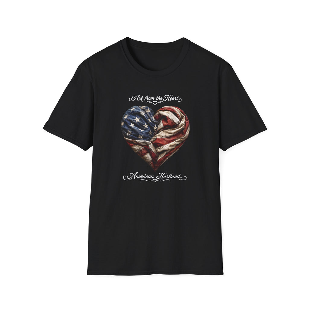 Patriotic Heart T-Shirt — “Art From the Heart” American Flag Tee