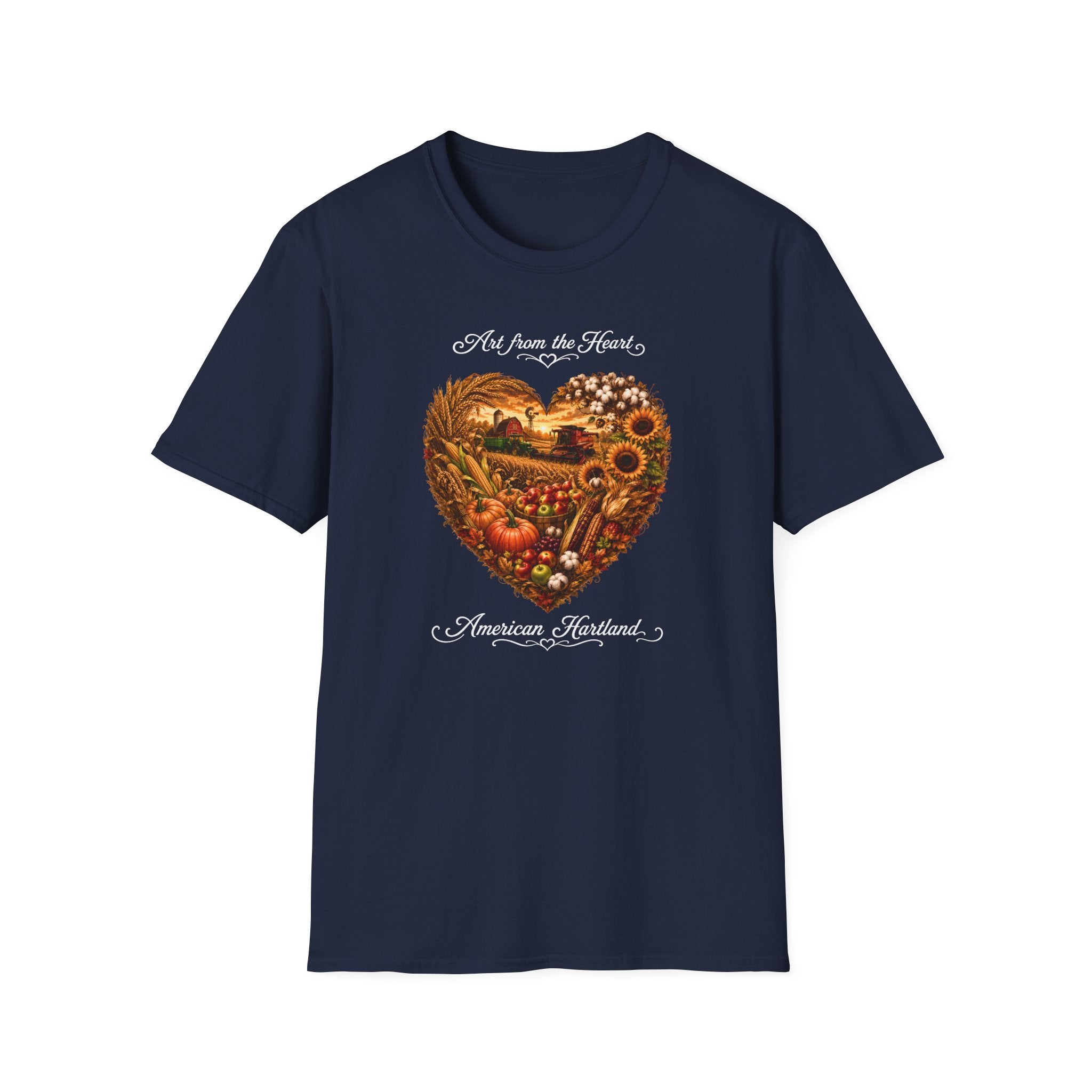 Heartland Harvest T-Shirt — "Art from the Heart" Autumn Farm Design