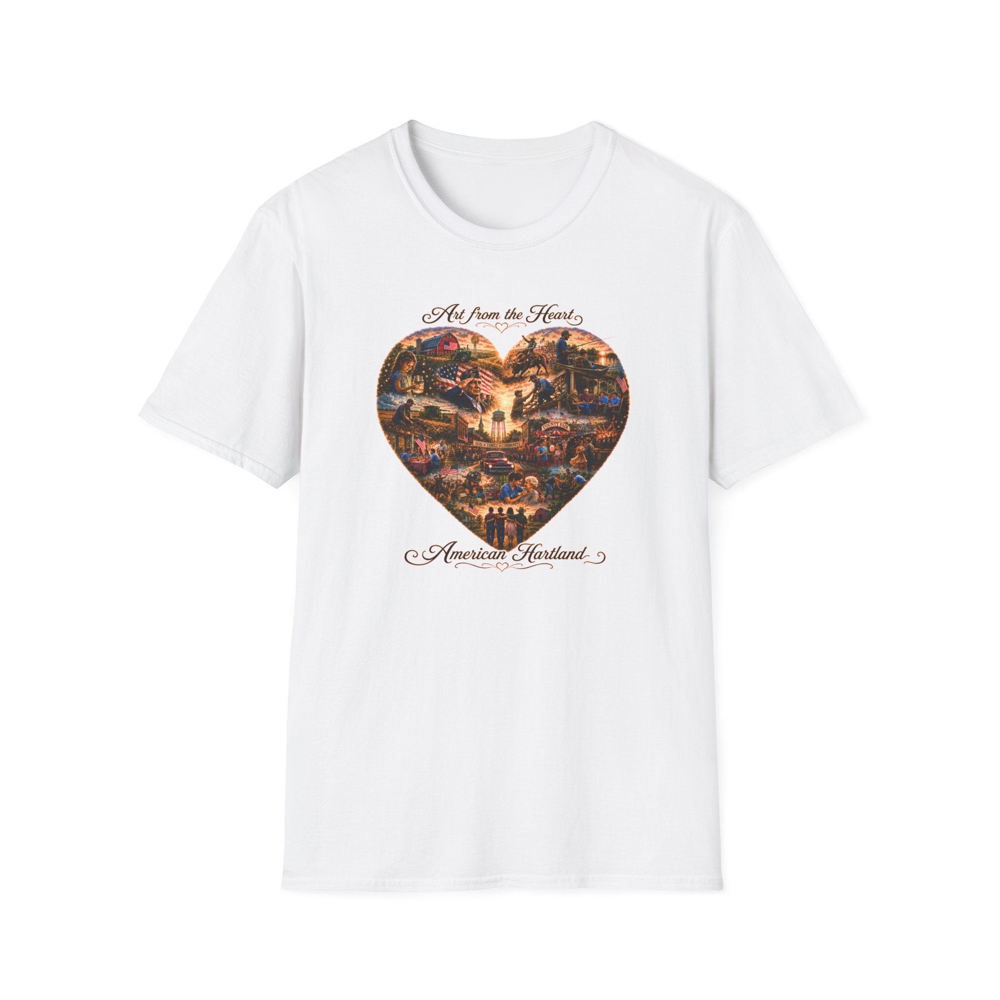 Heart Collage T-Shirt — "Art from the Heart" Vintage Scenic Design