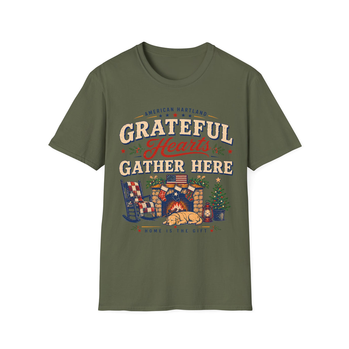 Grateful Hearts Gather Here fireplace T-Shirt