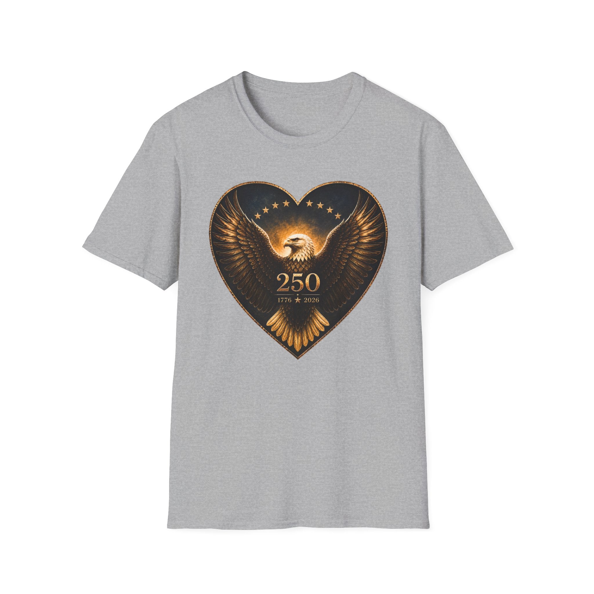 Patriotic 250th Anniversary Eagle Heart T-Shirt