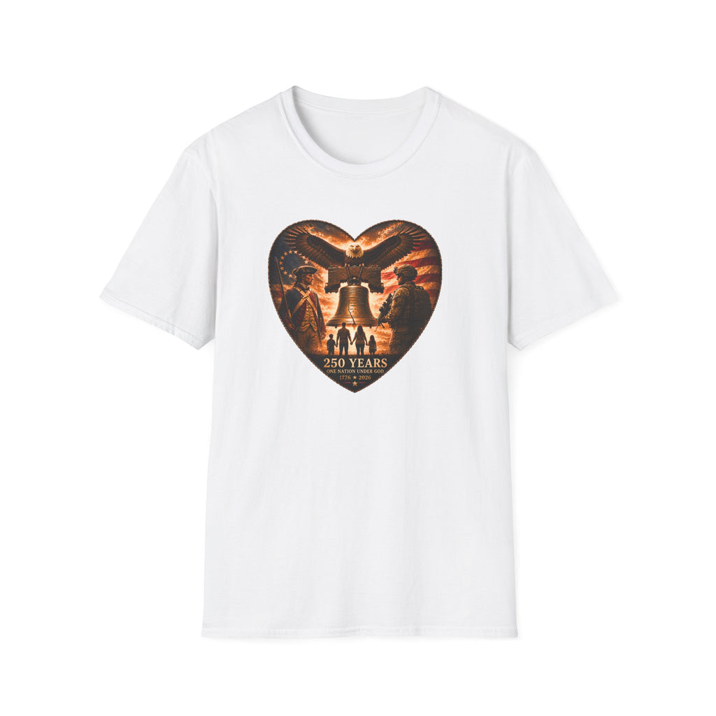 Liberty Heart T‑Shirt — Patriotic Eagle & Liberty Bell Design