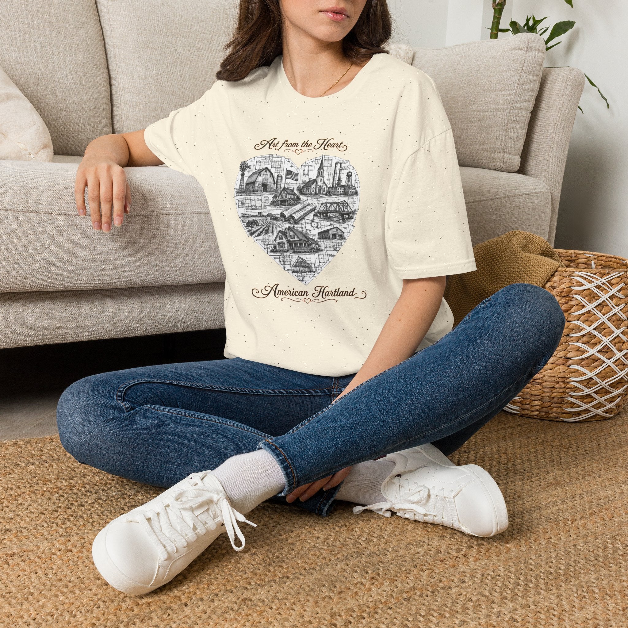 Heart Cityscape T-Shirt — "Art from the Heart" American Heartland Illustration