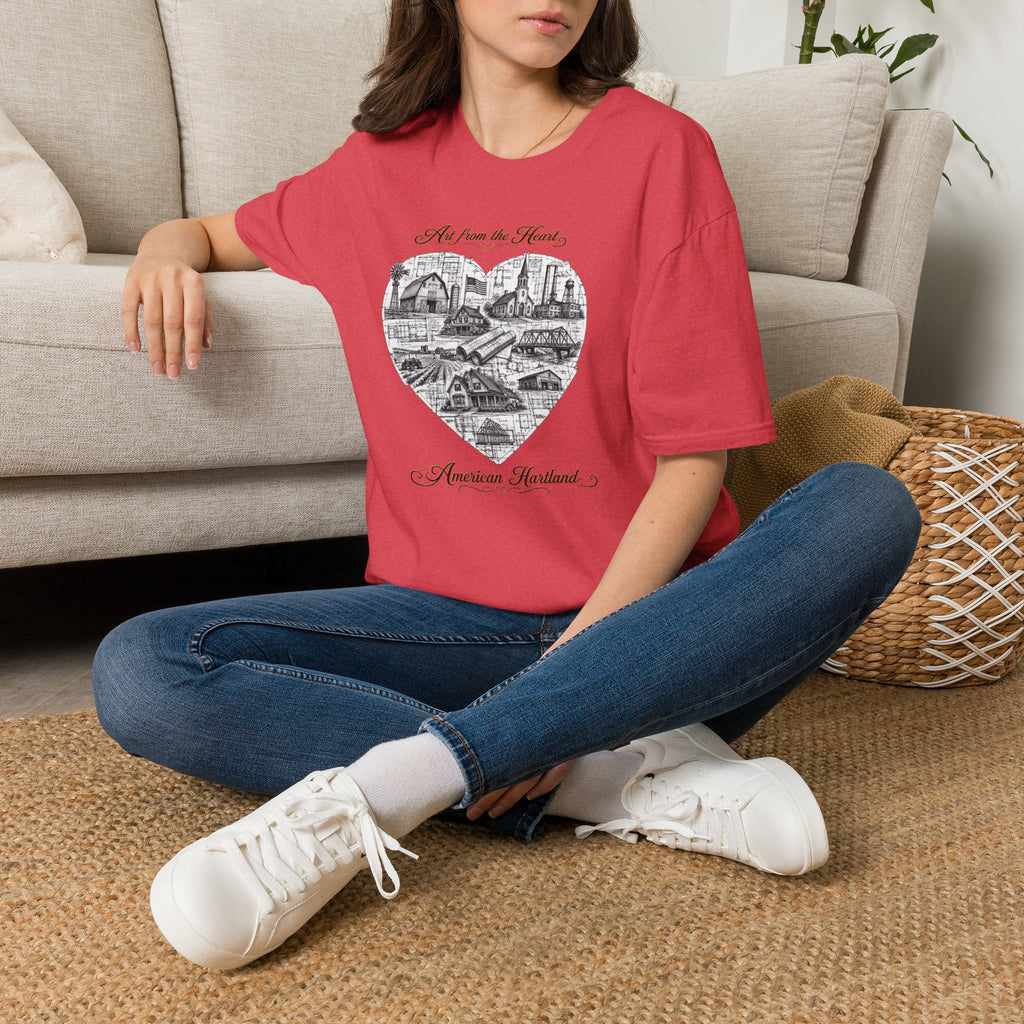 Heart Cityscape T-Shirt — "Art from the Heart" American Heartland Illustration