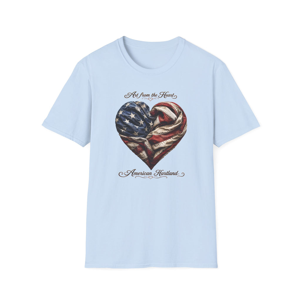 Patriotic Heart T-Shirt — “Art From the Heart” American Flag Tee